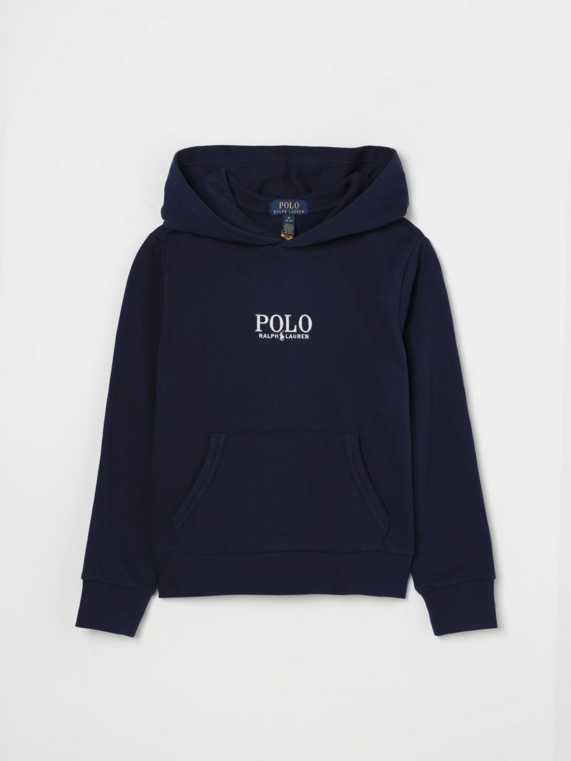 Polo Ralph Lauren Navy Boys' Logo-embroidered Regular-fit Cotton Hoody In ブルー