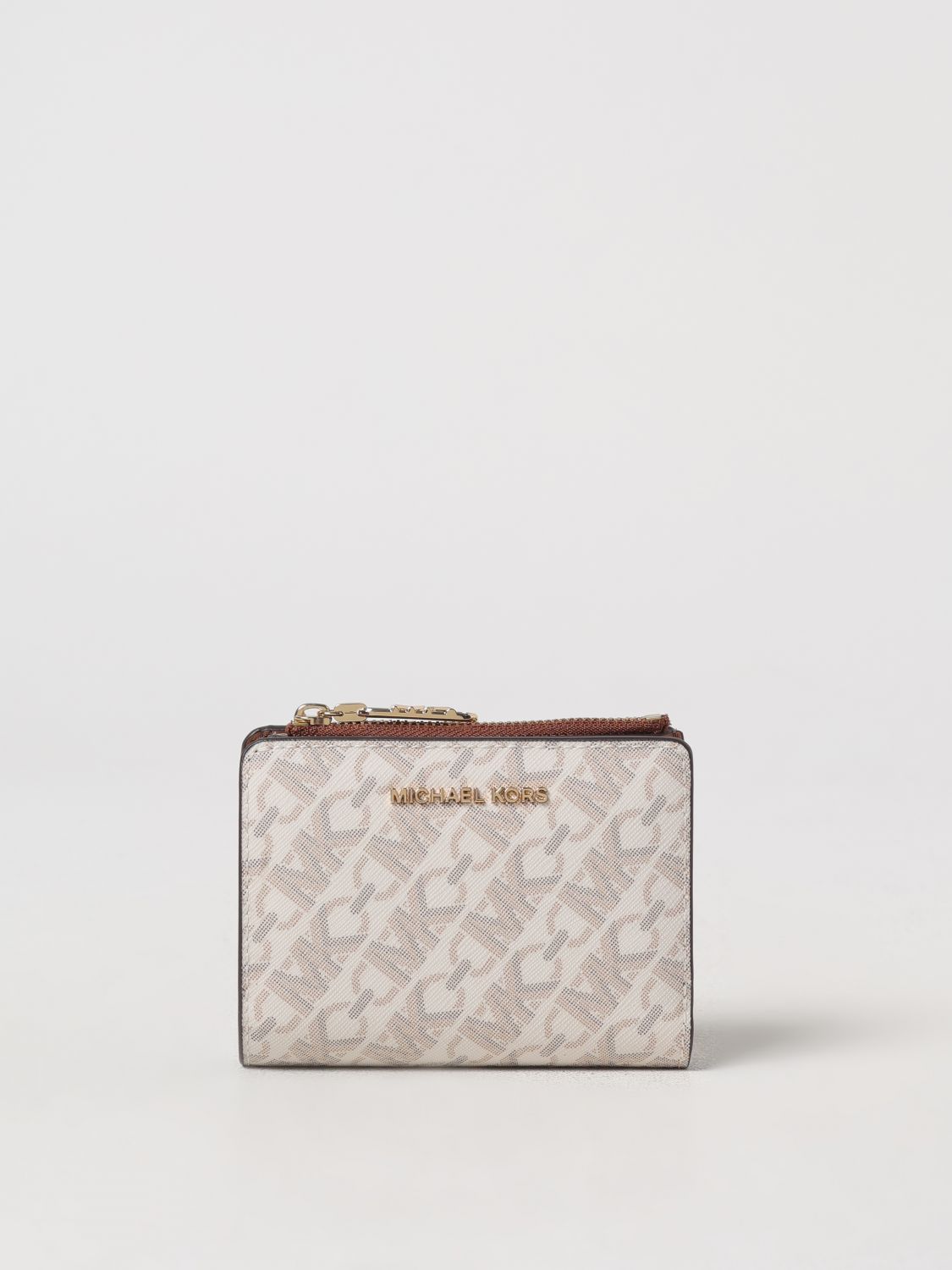 Michael Kors Nvo-wallet With Empire Logo In Beige