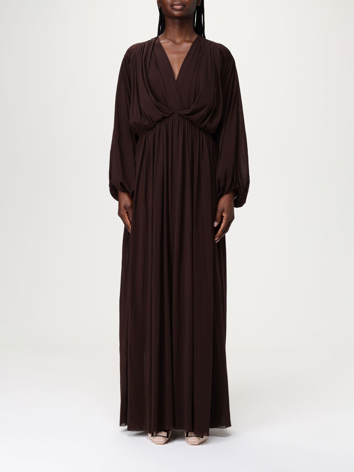 Shop Philosophy Di Lorenzo Serafini Dress Woman Color Brown