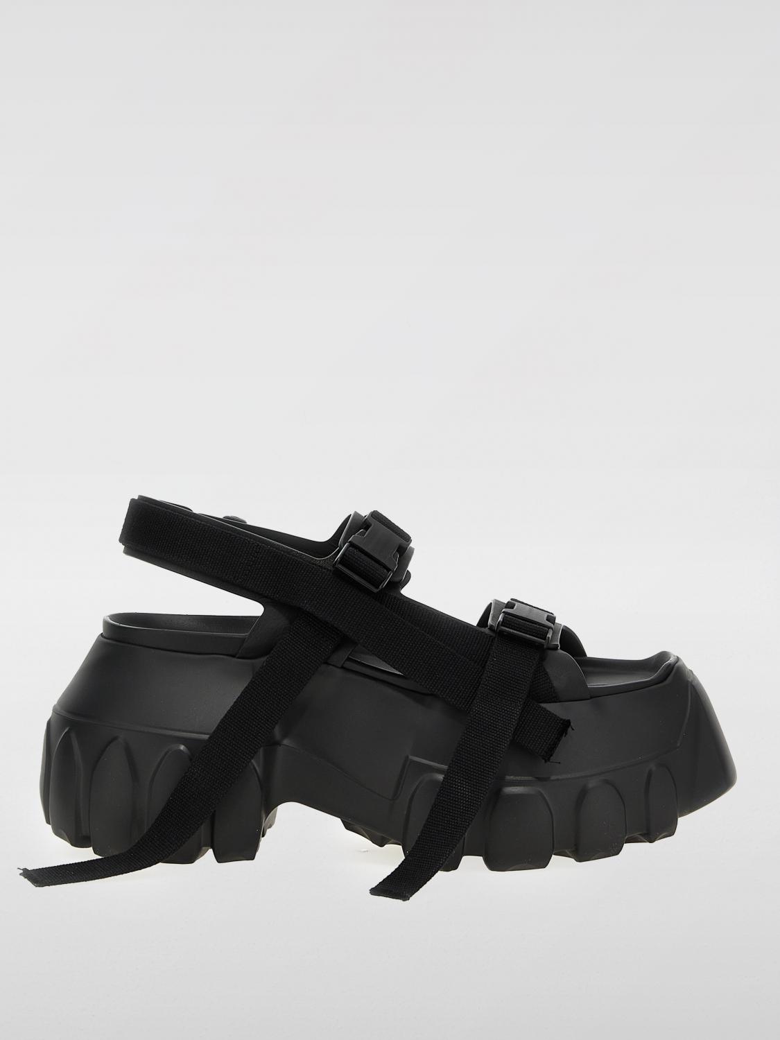 Rick Owens Chunky Sole Open Toe Sandals With Adjustable Straps In Black