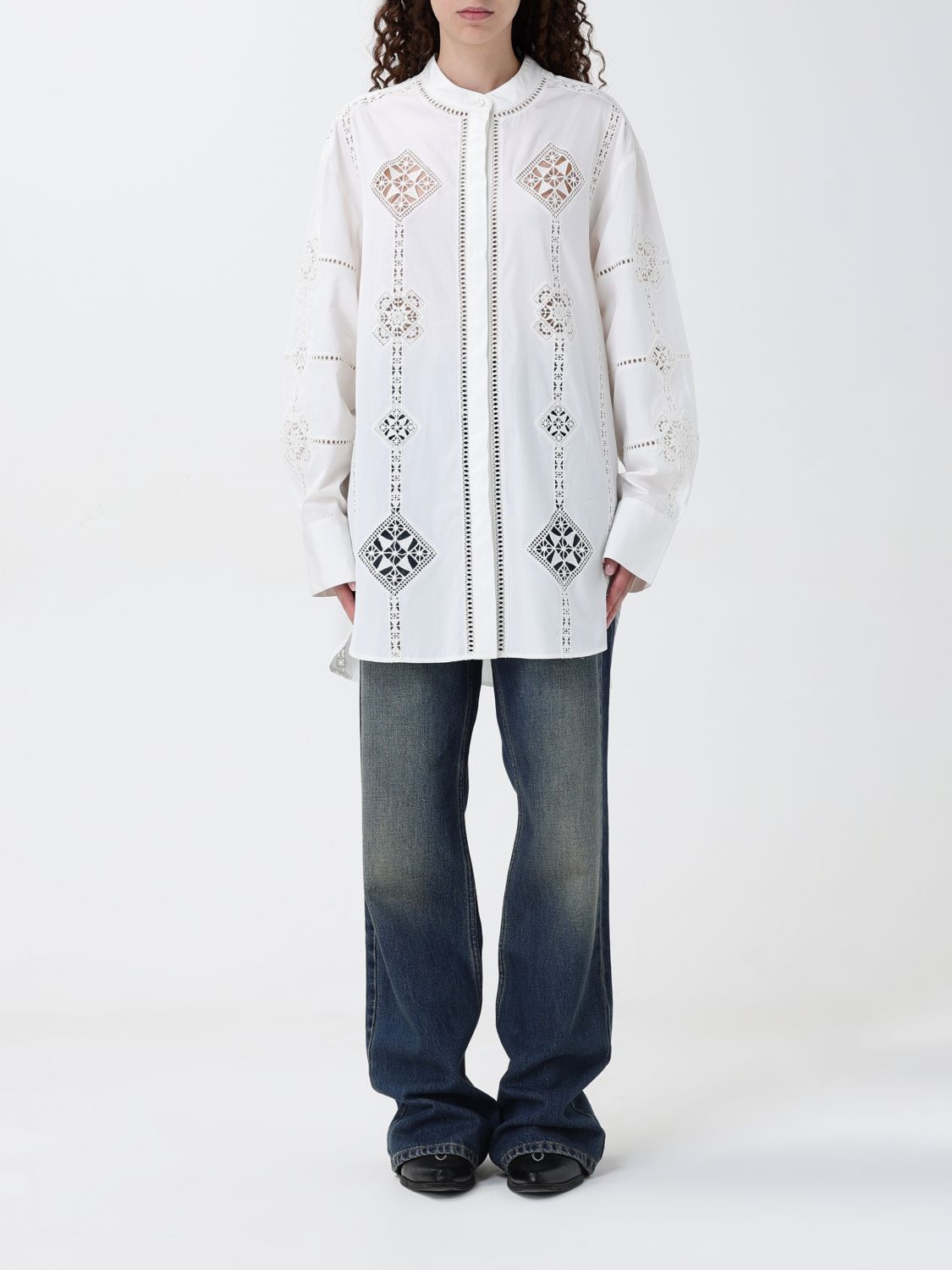 Isabel Marant Soeline Long-sleeved Shirt In White