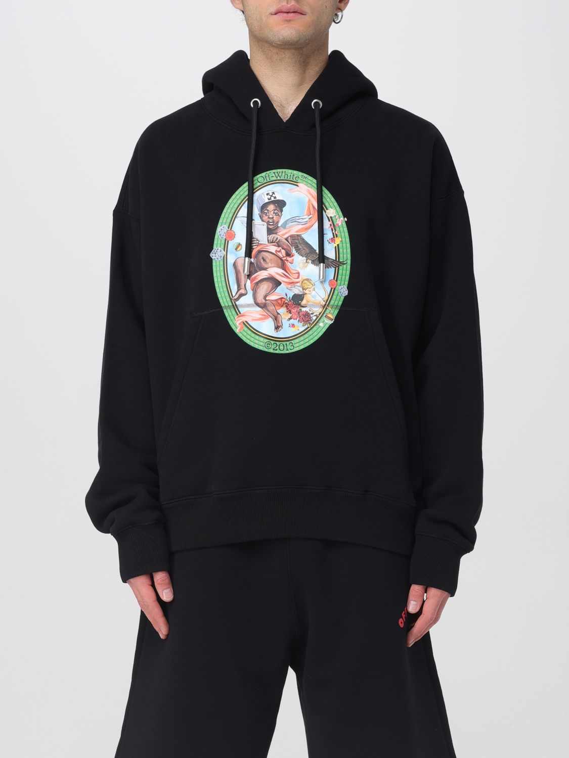 Off-white Off White 'fresco Oval' Hoodie In White