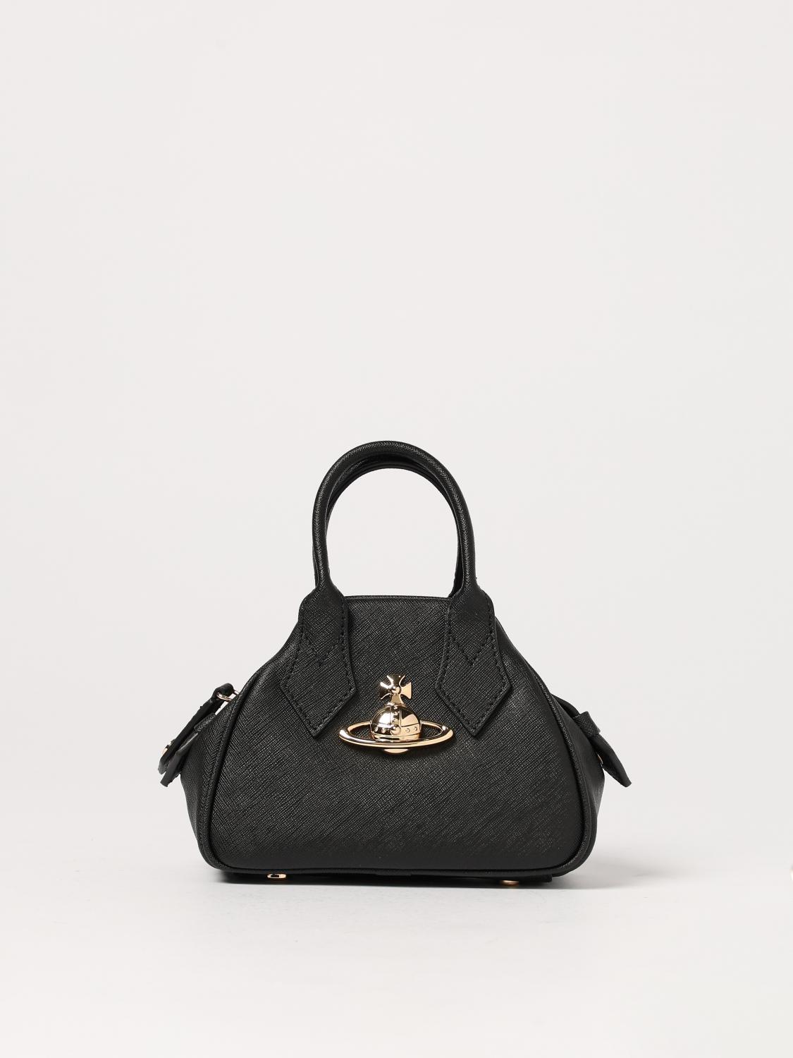 Vivienne Westwood Yasmine Mini Faux Leather Top Handle Bag In Schwarz