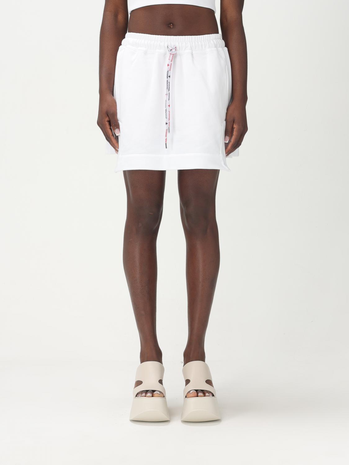 Vivienne Westwood Pleated Skirt With Drawstring And Pockets In Weiss
