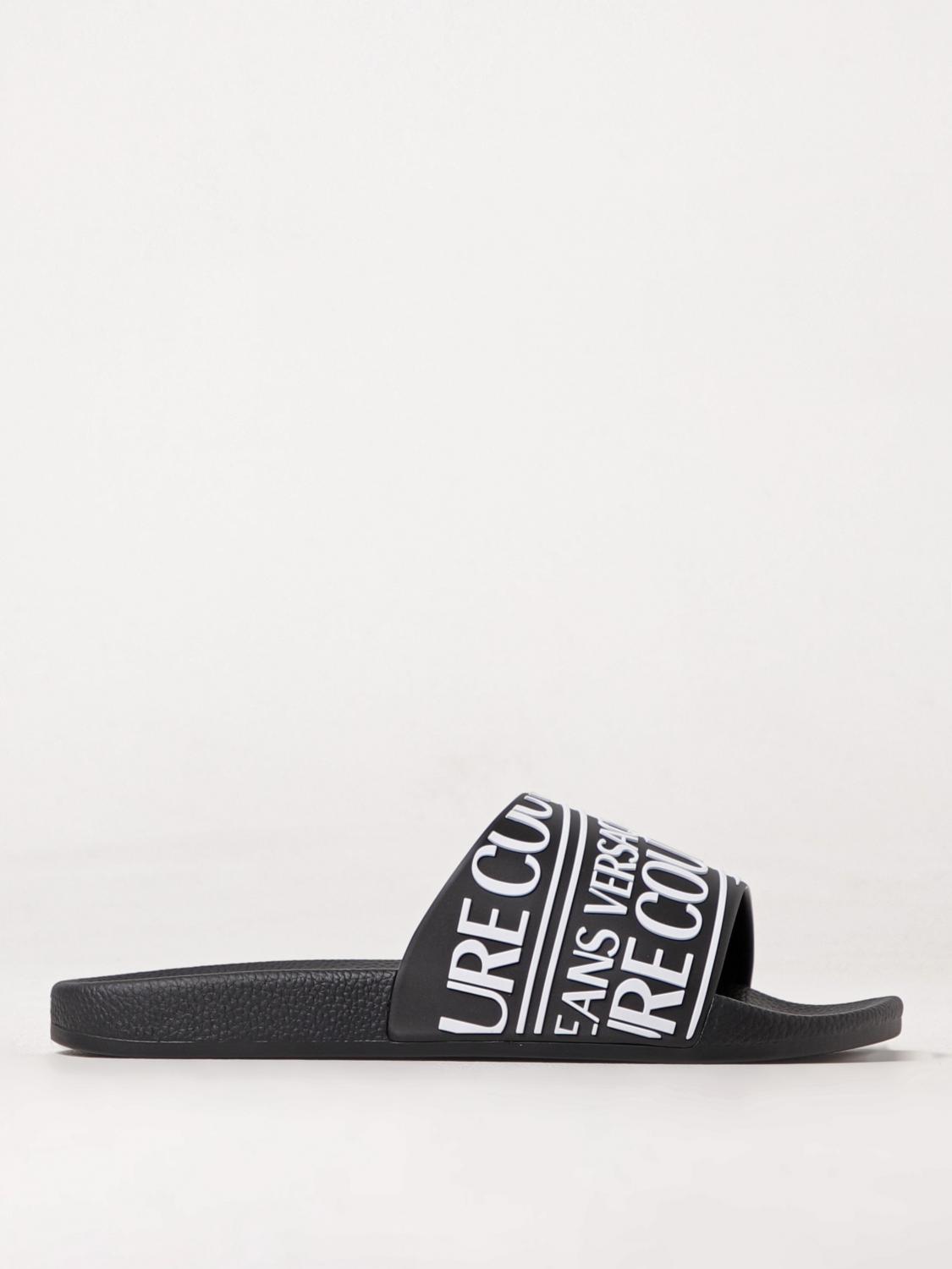 Versace Jeans Couture Sandal With Logo In Schwarz