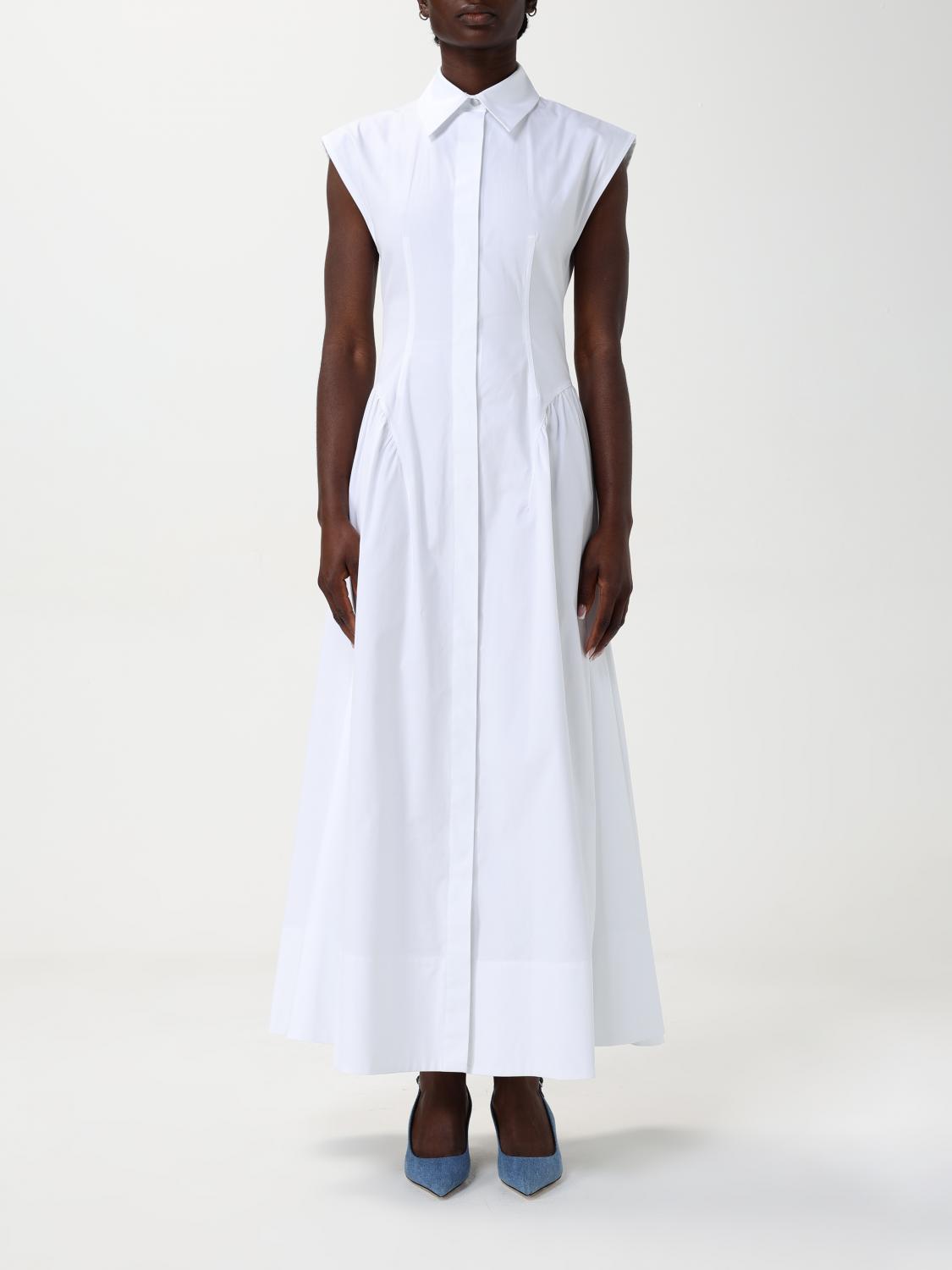 Sportmax Sleeveless White Shirt Dress In White