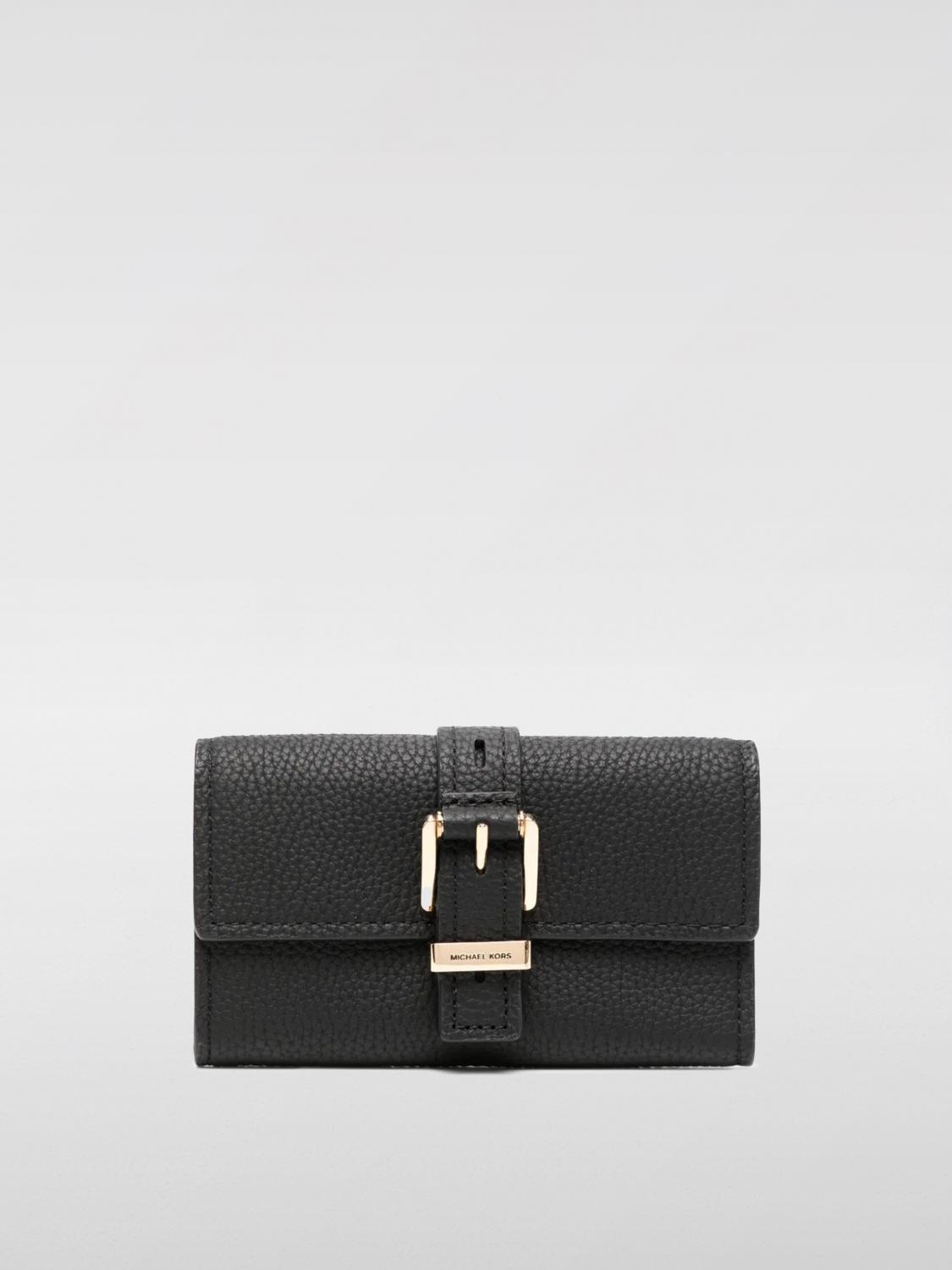 Michael Kors Flap Trifold Wallet In Black