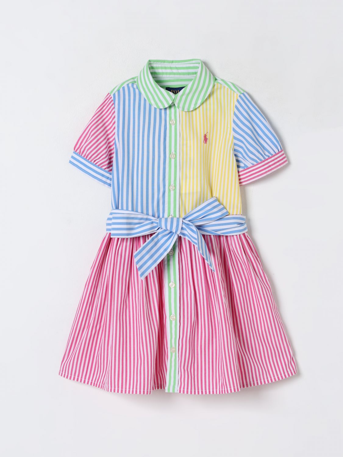 Polo Ralph Lauren Striped Cotton Fun Shirtdress In Rot
