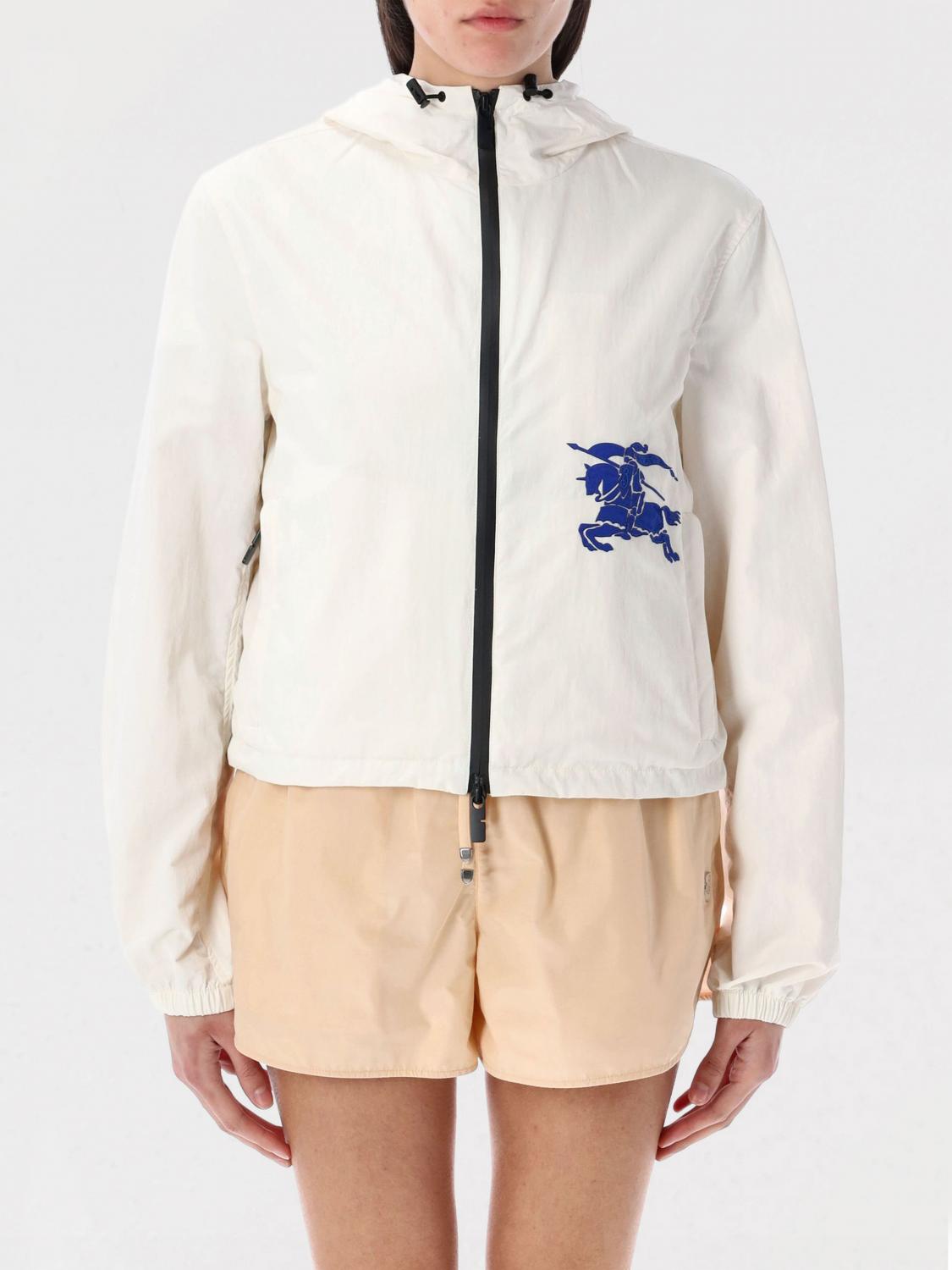 Burberry Women's Cropped Nylon Jacket In Weiss