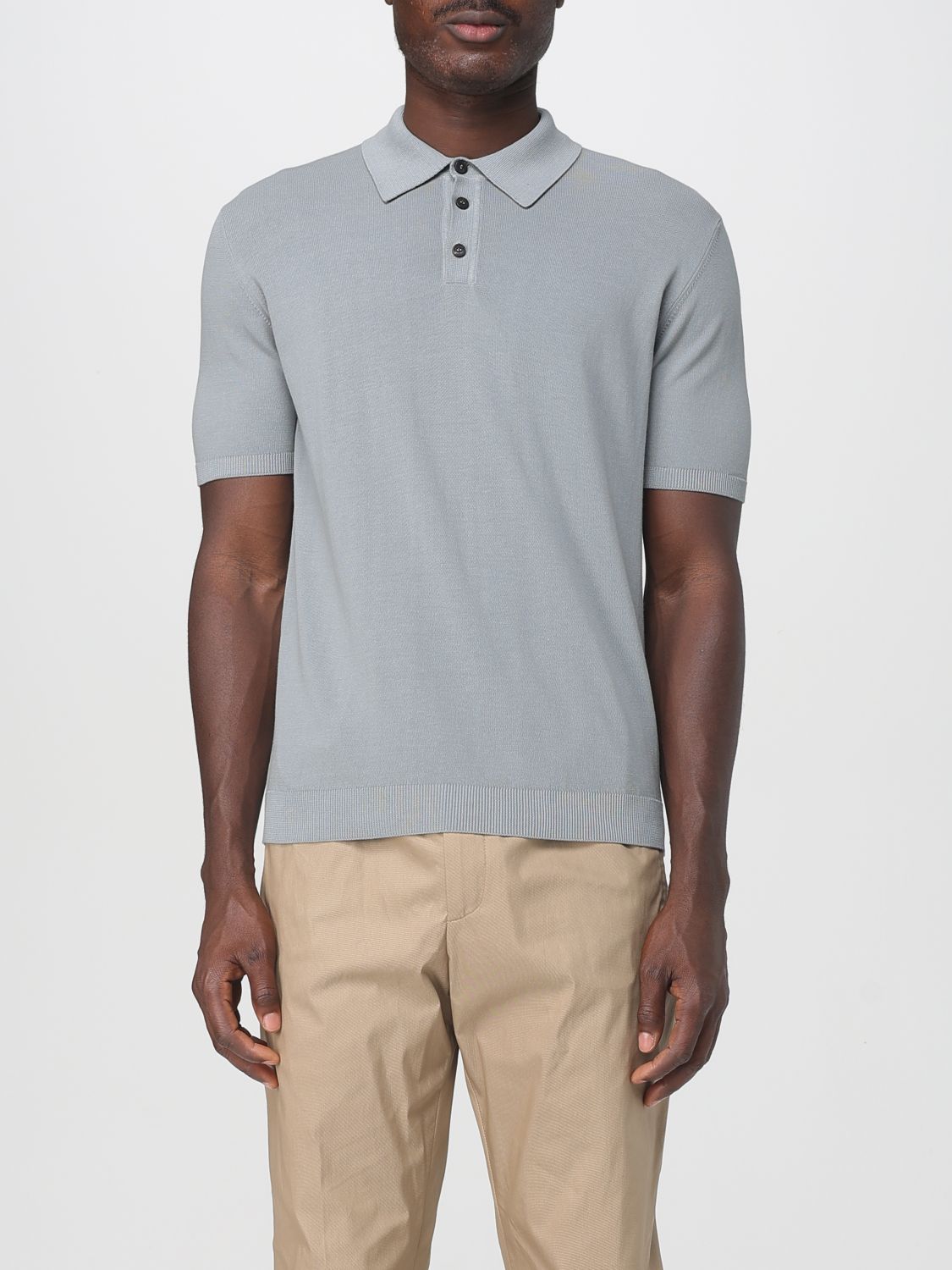 Roberto Collina Polo Shirt Men Color Grey In Gray
