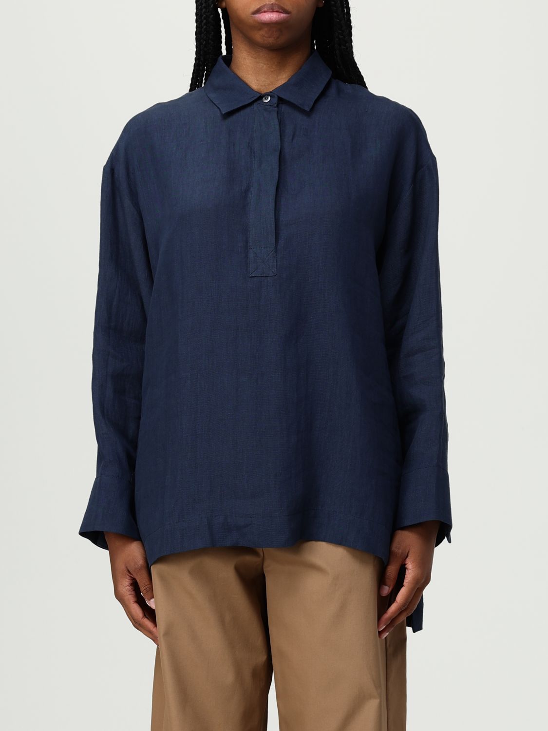 's Max Mara Hemdbluse  Damen Farbe Blau