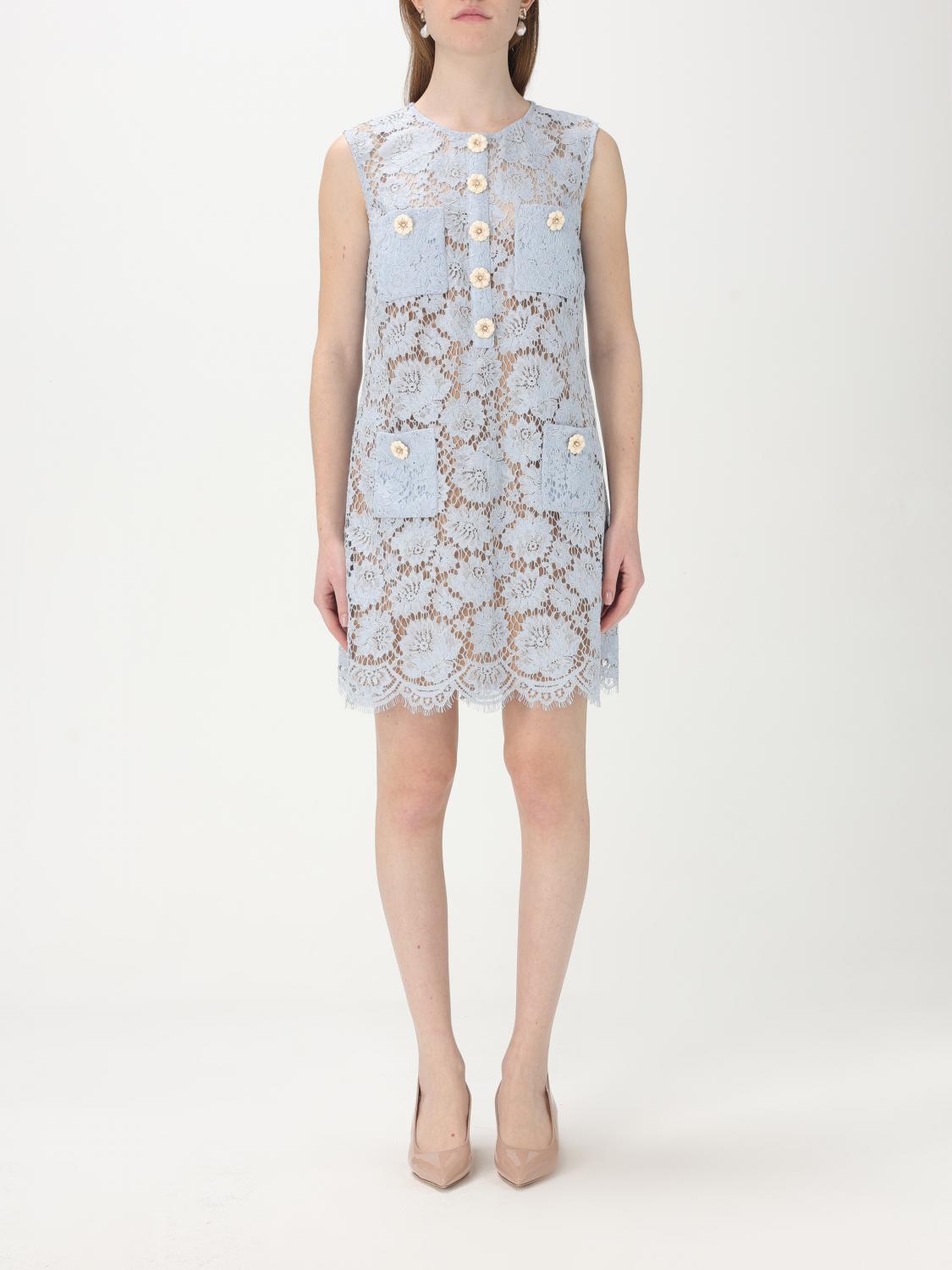 Shop Self-portrait Dress Woman Color Blue In Blau