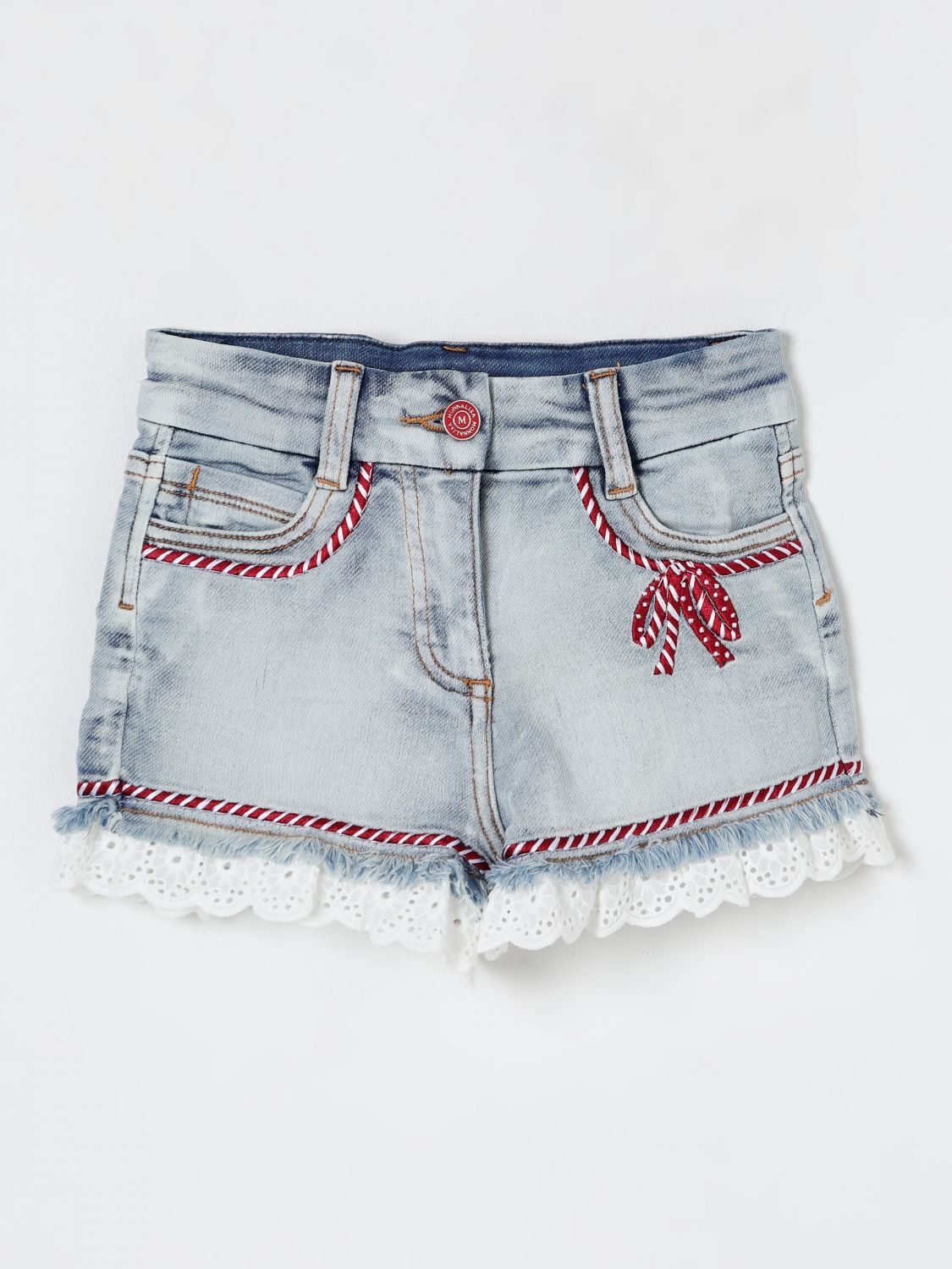 Monnalisa Rope-detail Denim Shorts In Denim