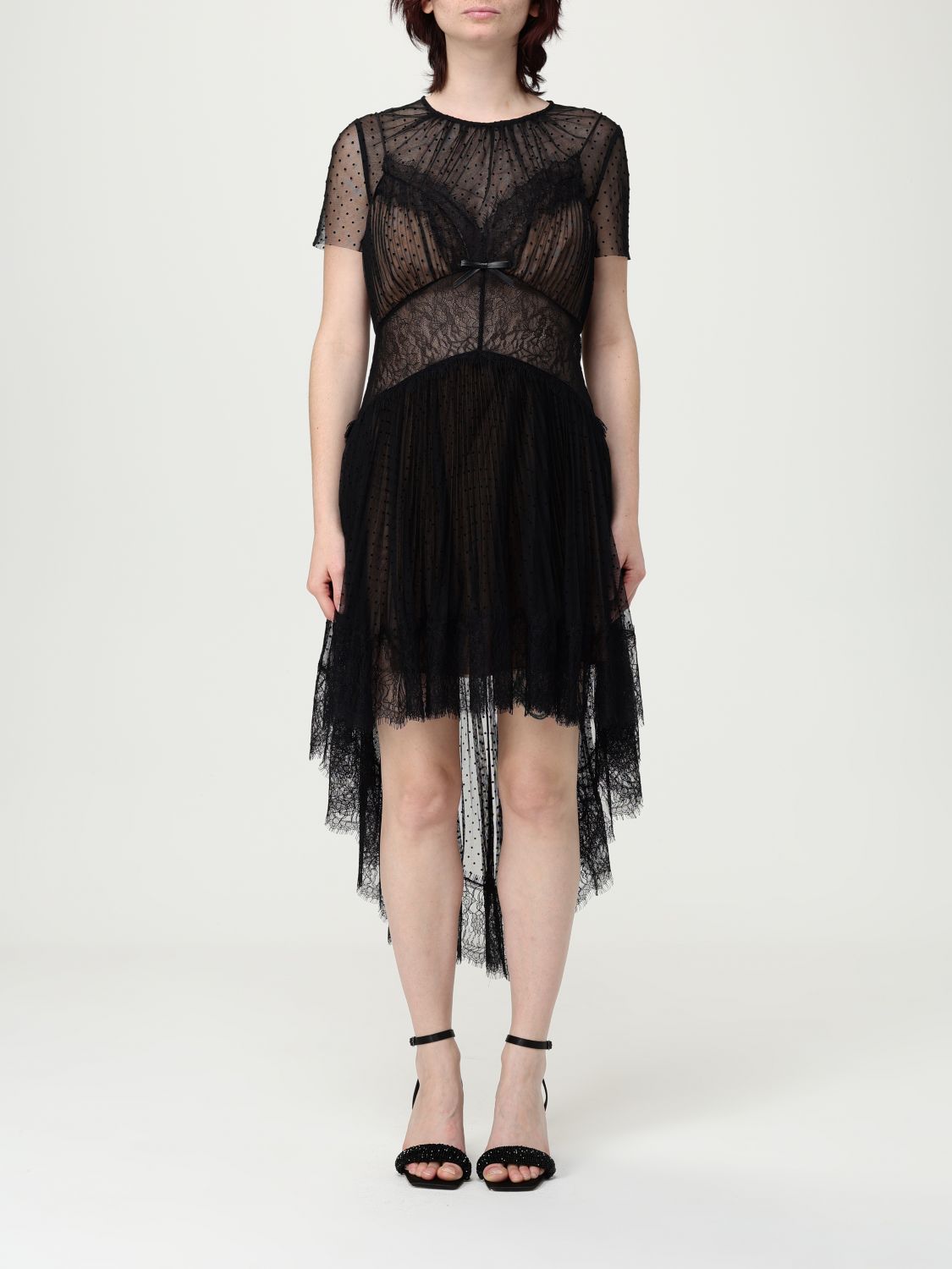 Self-portrait Dot Mesh Mini Dress