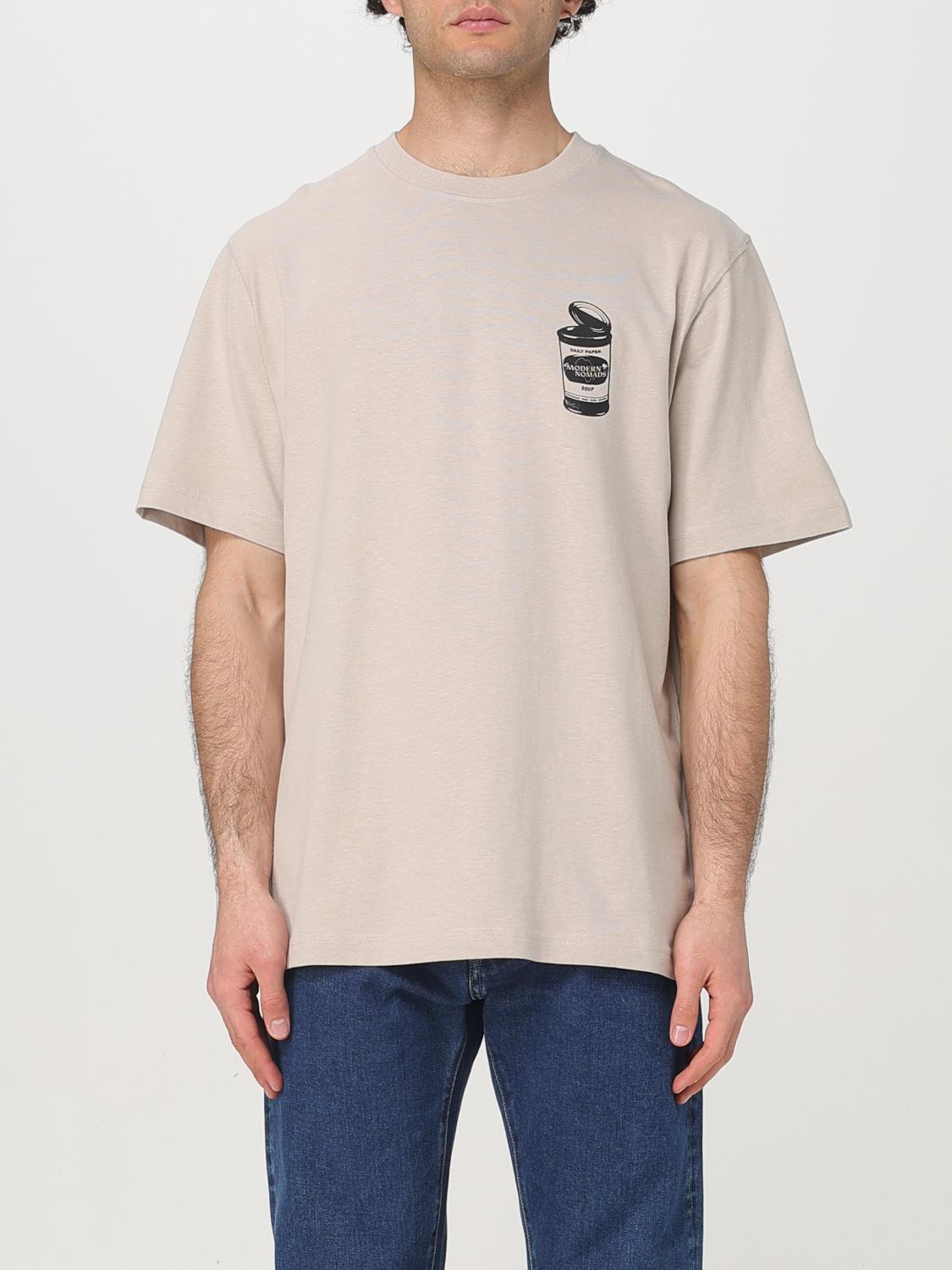 Daily Paper T-shirt Whit Maxi Print In Beige