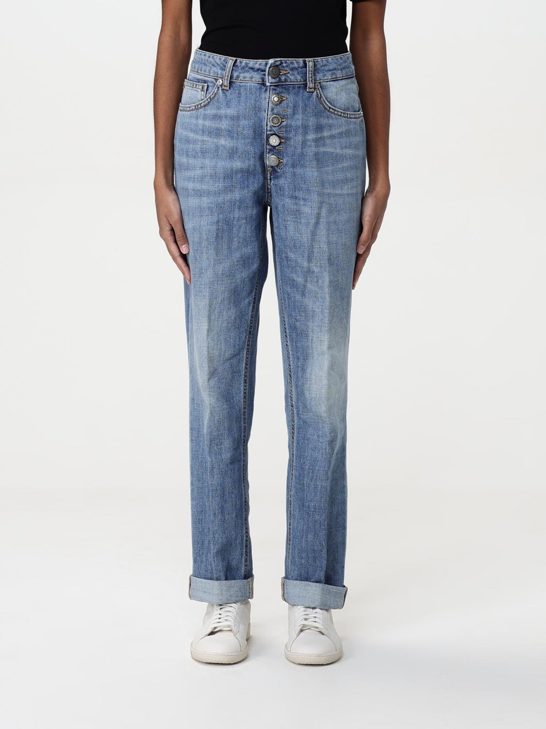 Dondup Skinny Model Trousers Rolled Cuffs In Blue