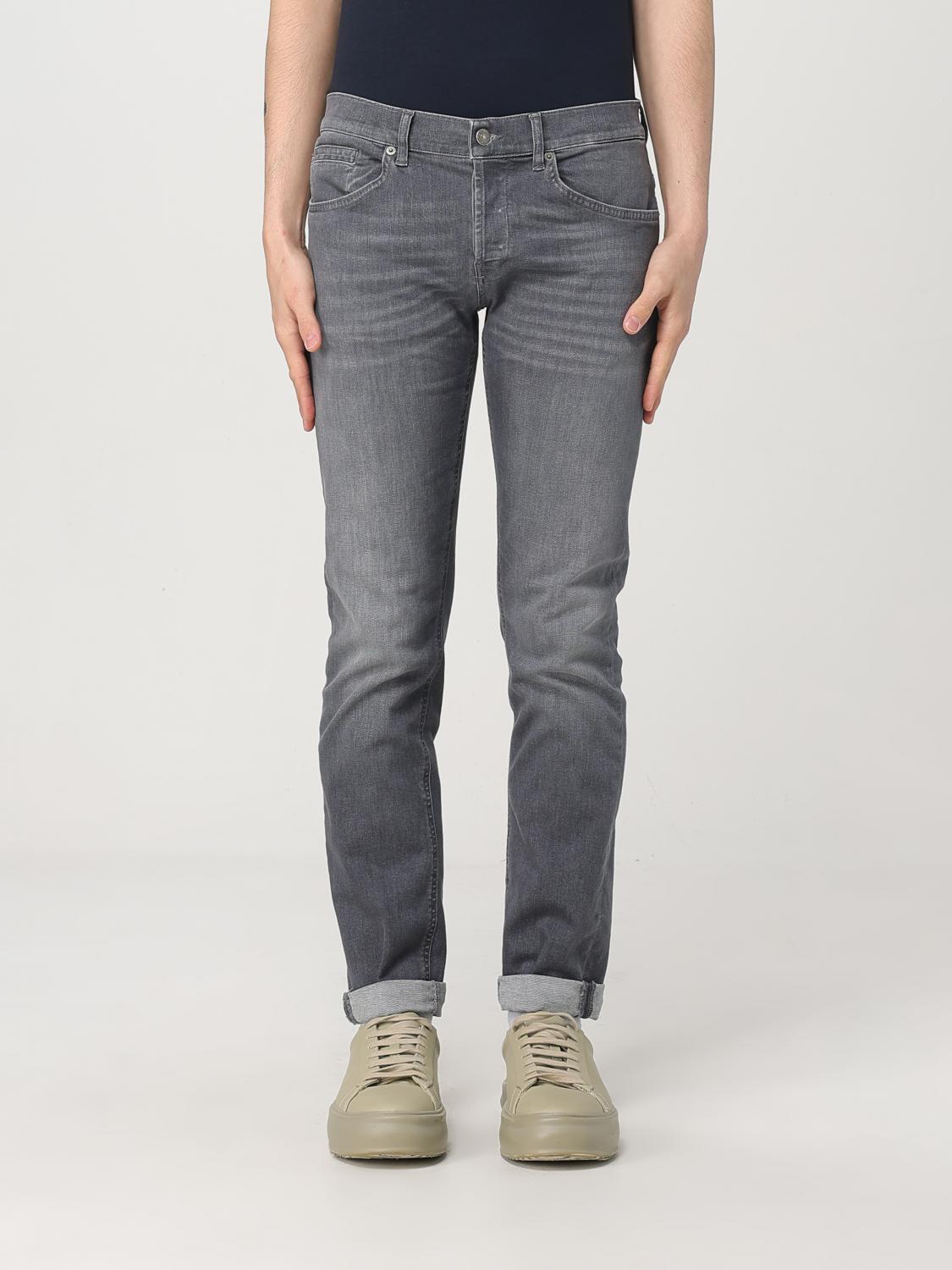 Dondup Grey Denim Jeans With Concealed Fly In Grey