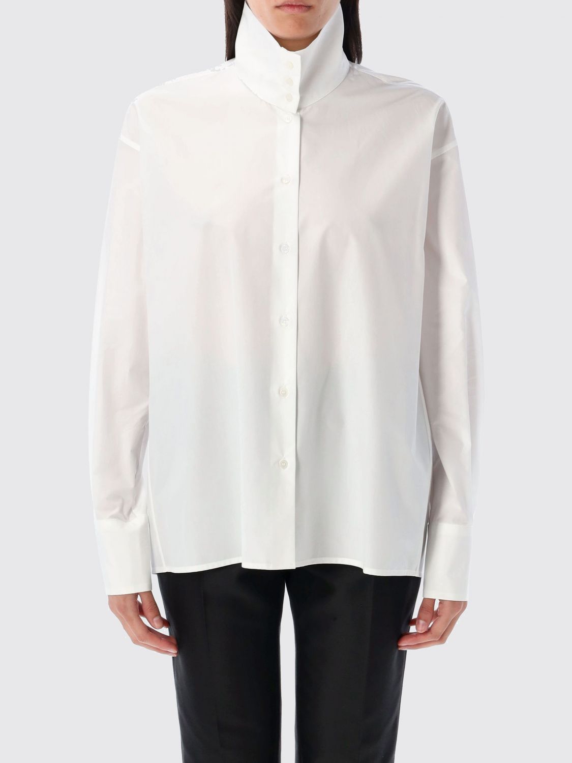 Fabiana Filippi Structured High Neck Shirt With Buttoned Cuffs