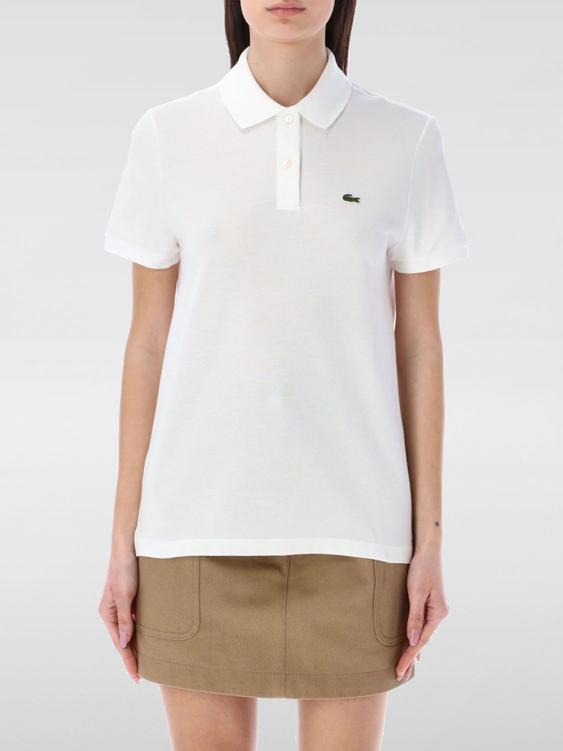 Shop Lacoste Polo Shirt Woman Color White In Weiss