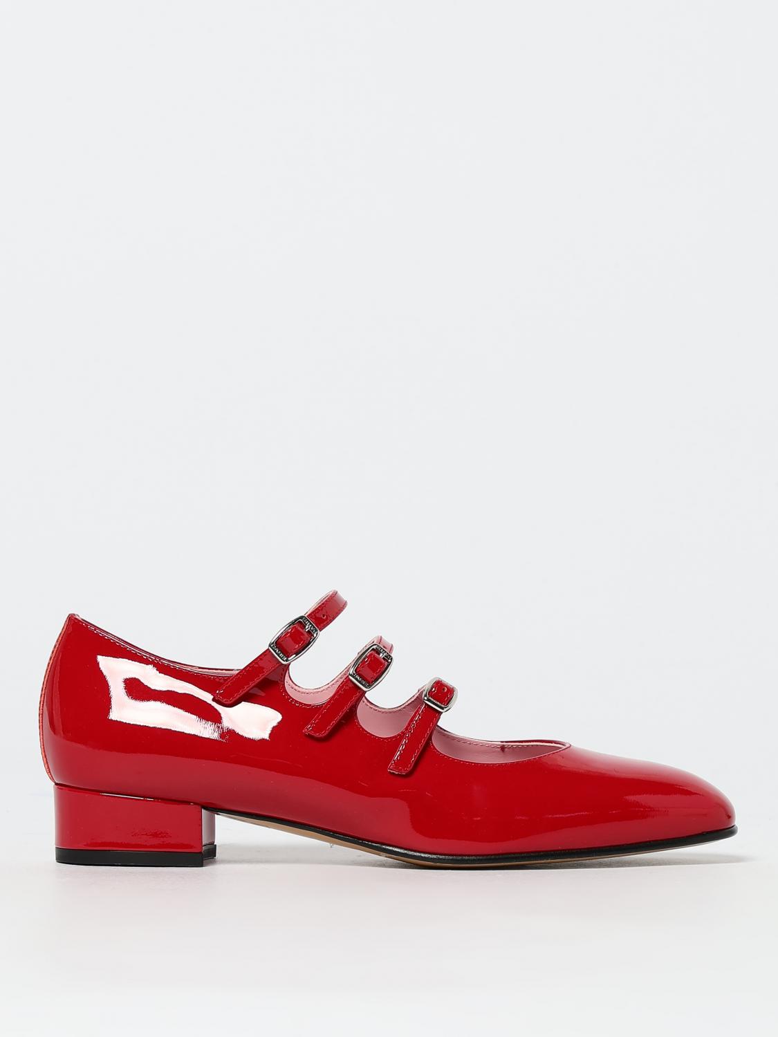 Carel Paris Triple Strap Square Toe Pumps In Red