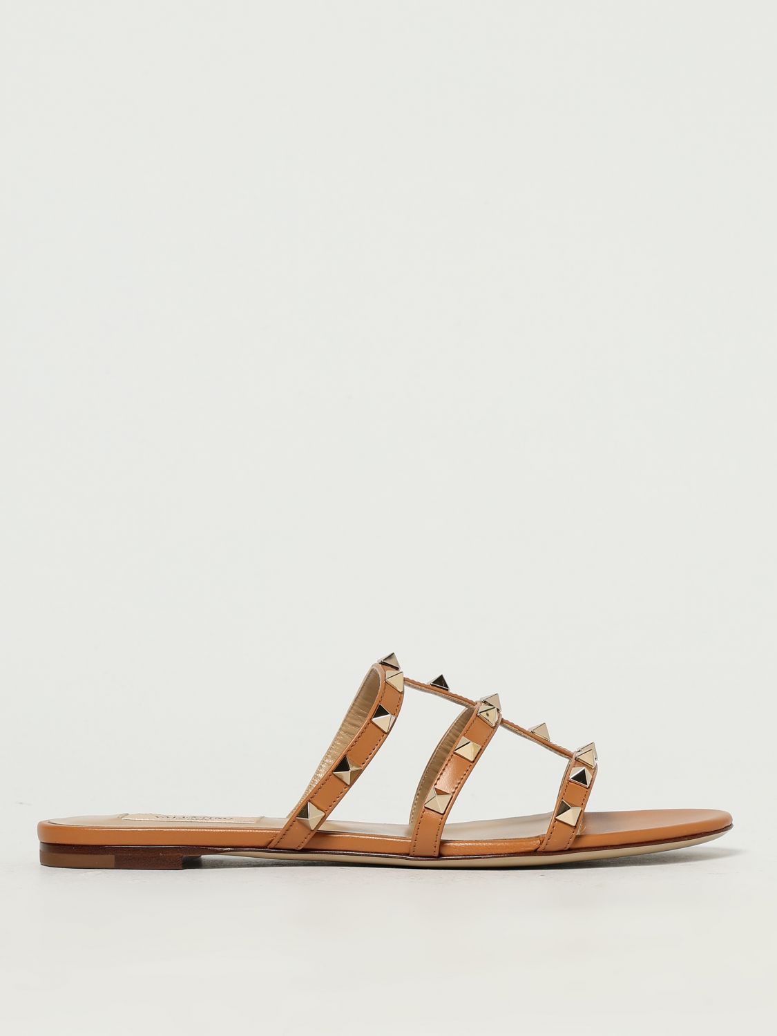 Valentino Flat Sandals Garavani Woman Color Brown