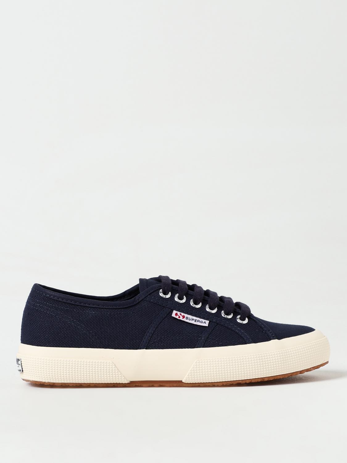 Superga Lace-up Canvas Sneakers In Navy