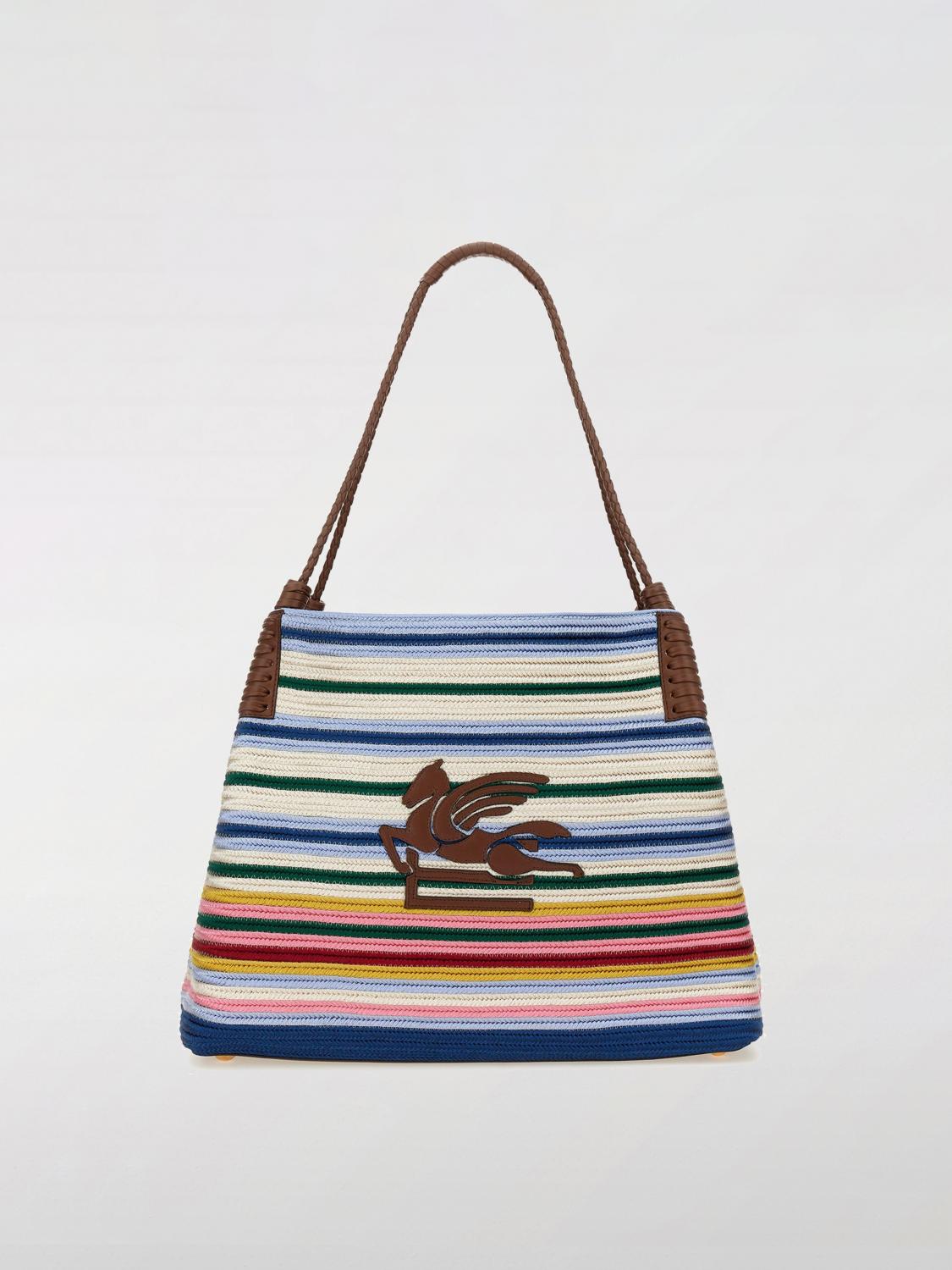 Etro 'libra' Multicolor Shoulder Bag With Maxi Logo On The Front