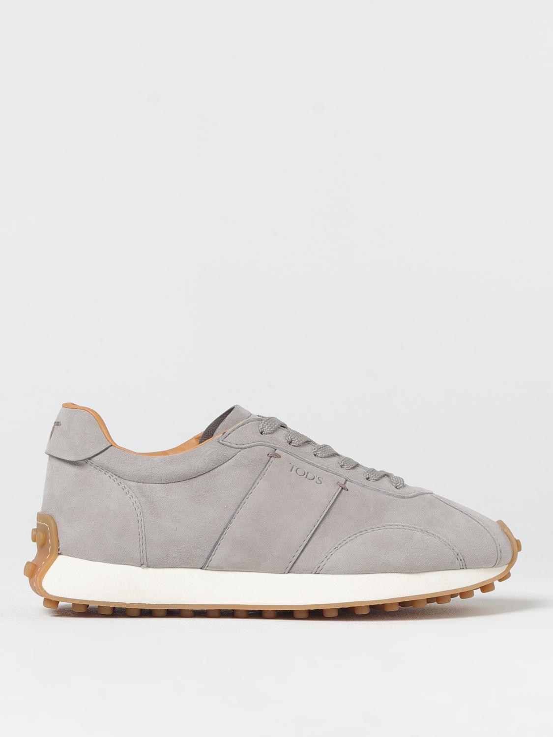 Tod's Logo-stamp Suede Lace-up Sneakers In Grau