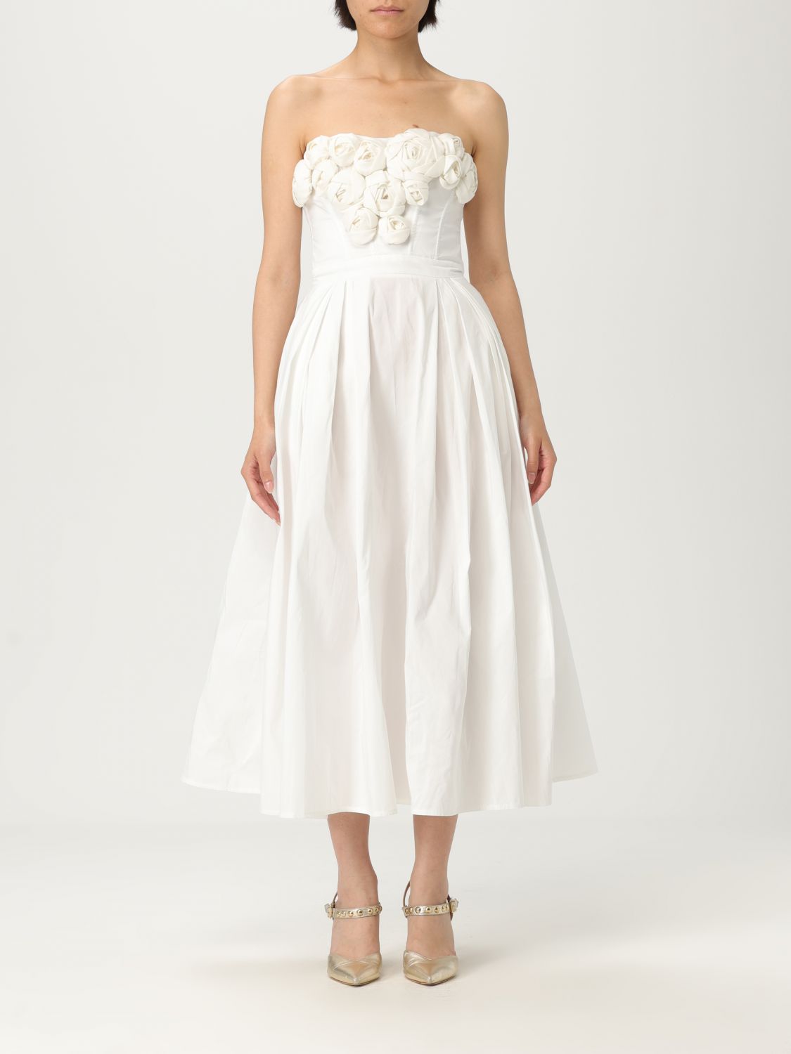 Elisabetta Franchi Dress Woman Color Ivory In White