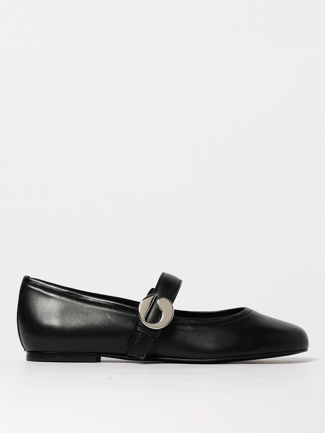 Coperni Black Ballerinas With Metallic Logo And Strap In Schwarz