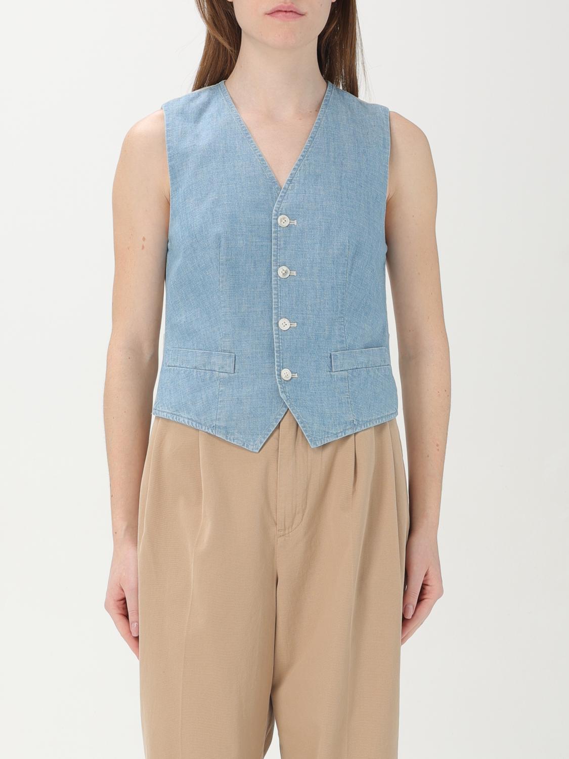 Polo Ralph Lauren Cotton Chambray Waistcoat In Blau