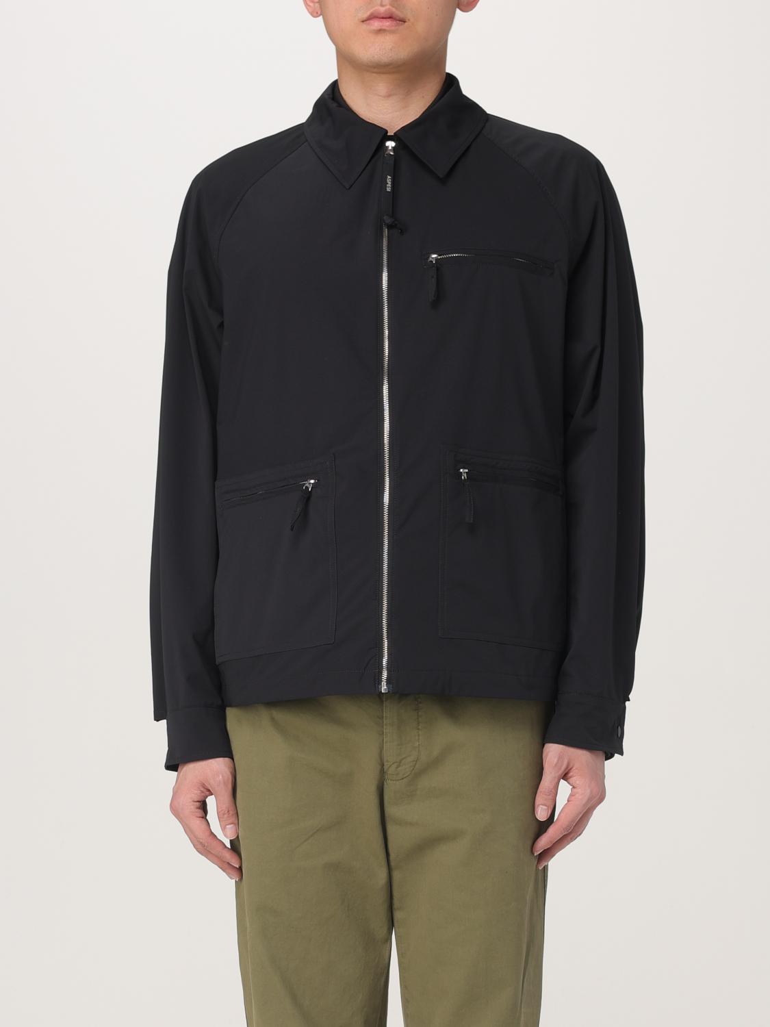 Aspesi Water-repellent Poly Twill Jacket In Schwarz