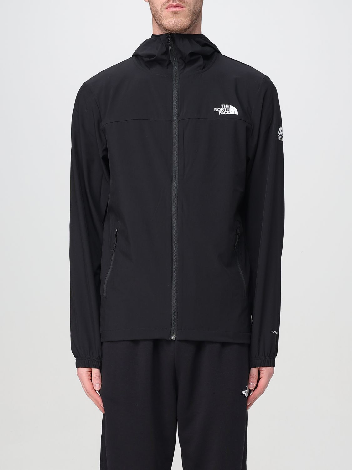 The North Face Dryvent Mono Black Jacket With Logo Printed On The Front In Tech Fabric Man In Schwarz