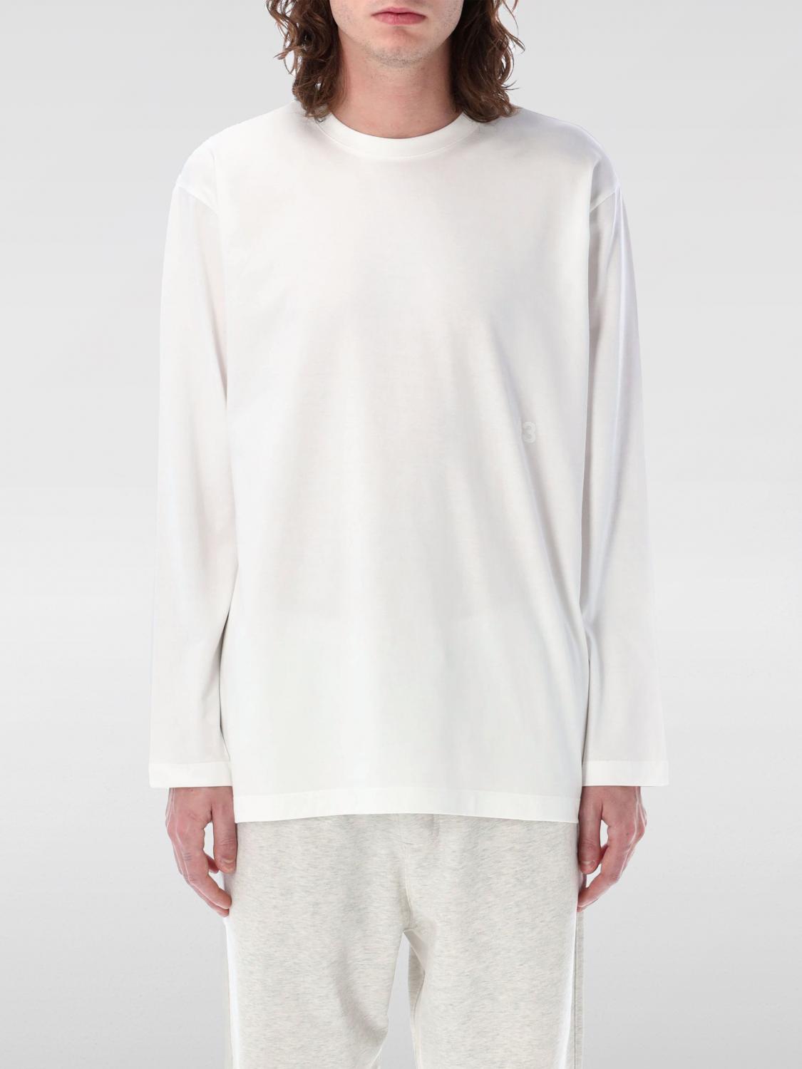 Y-3 Graphic Print Crew Neck Long Sleeve T-shirt In Weiss
