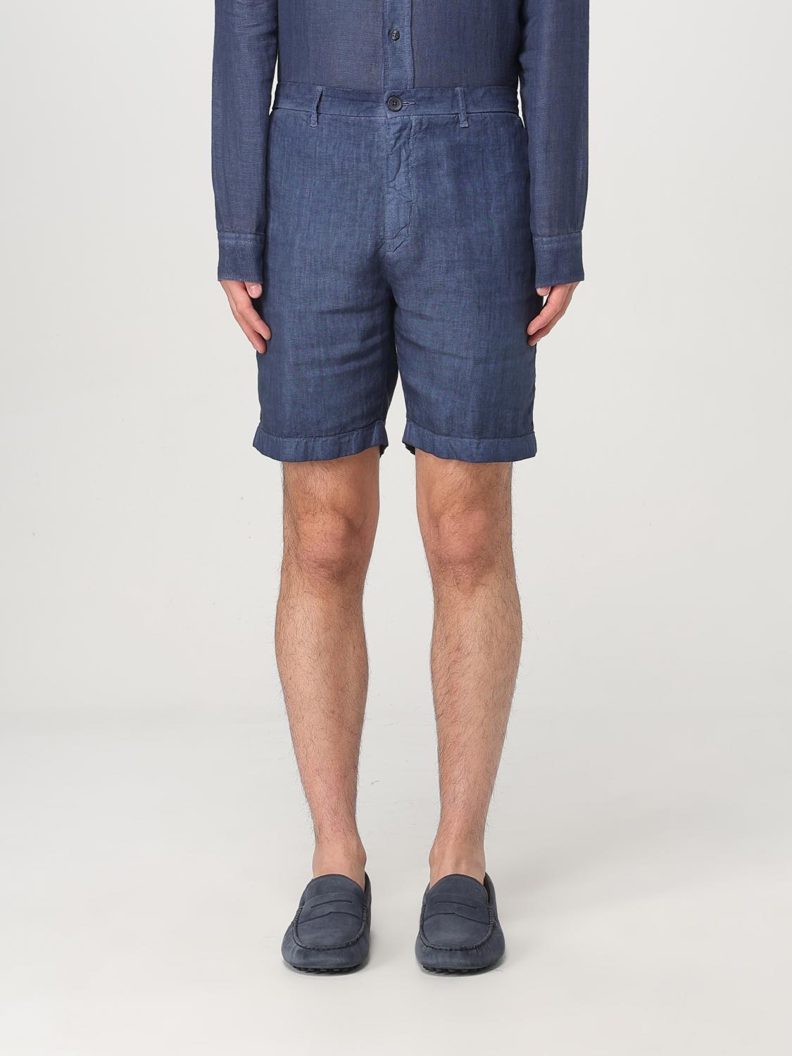 120% Lino Short Men Color Navy In Navy