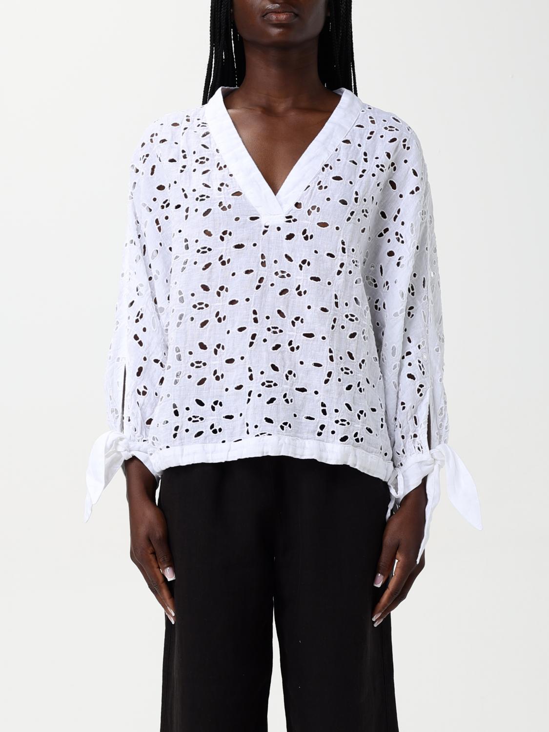 120% LINO TOP 120% LINO WOMAN COLOR WHITE G71925001