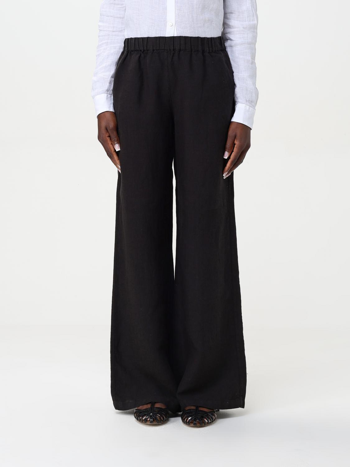 120% LINO PANTS 120% LINO WOMAN COLOR BLACK G71927002