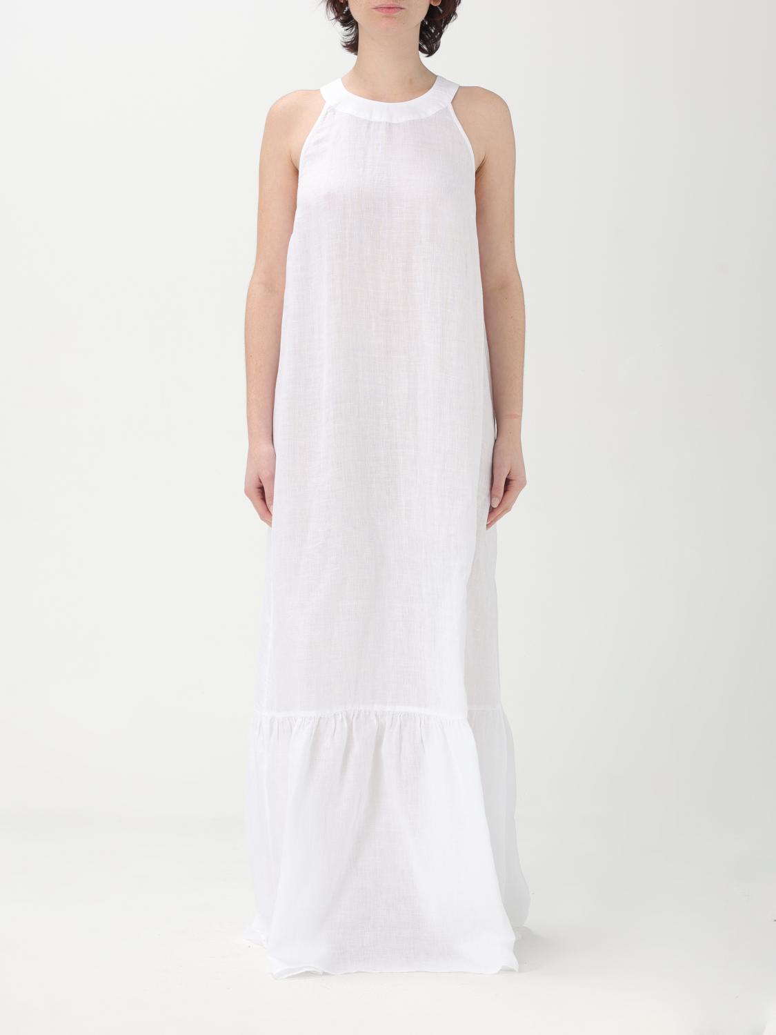 120% LINO DRESS 120% LINO WOMAN COLOR WHITE G71932001