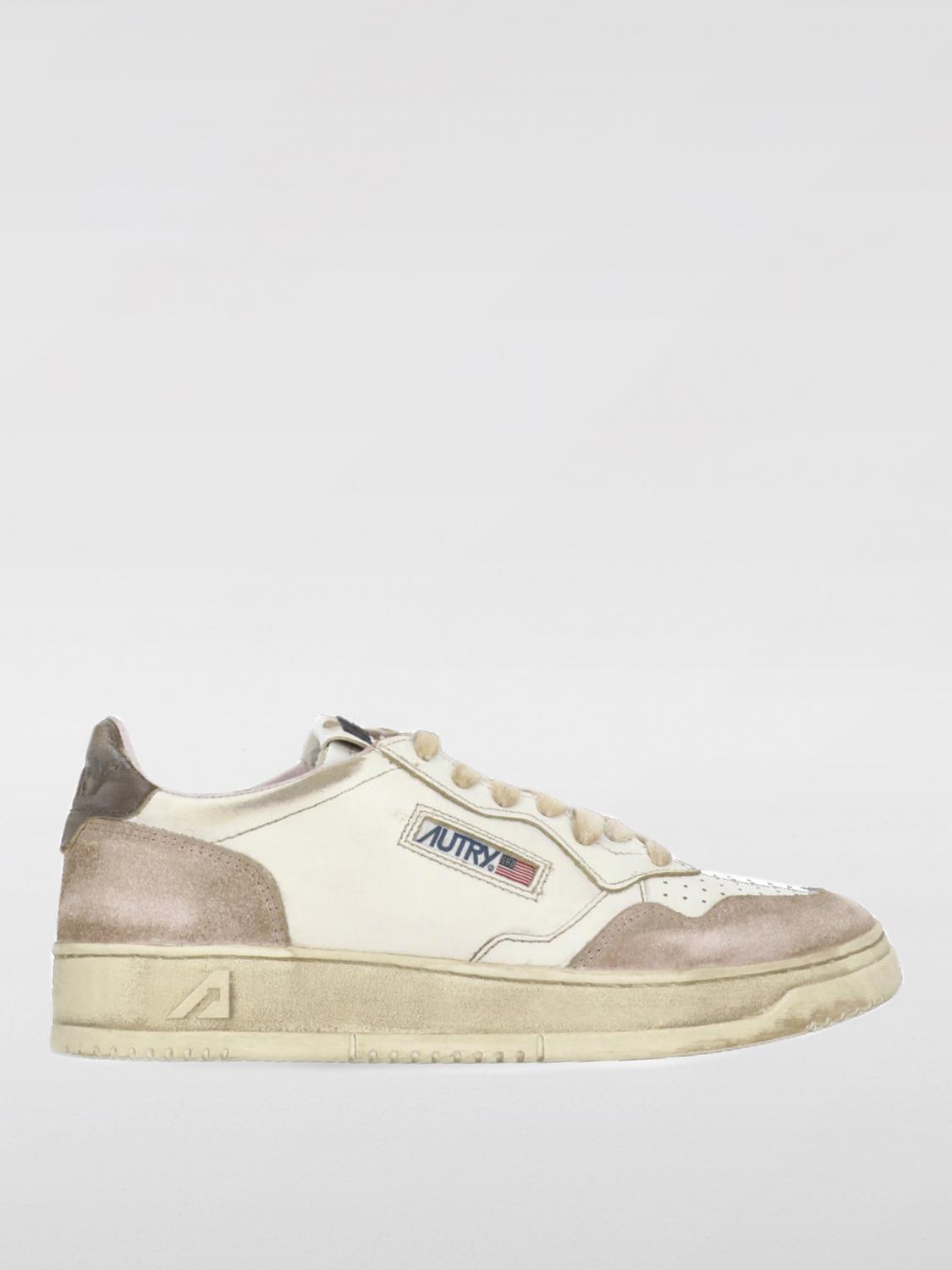 Autry Vintage Inspired Low-top Sneakers With Textured Accents In Braun