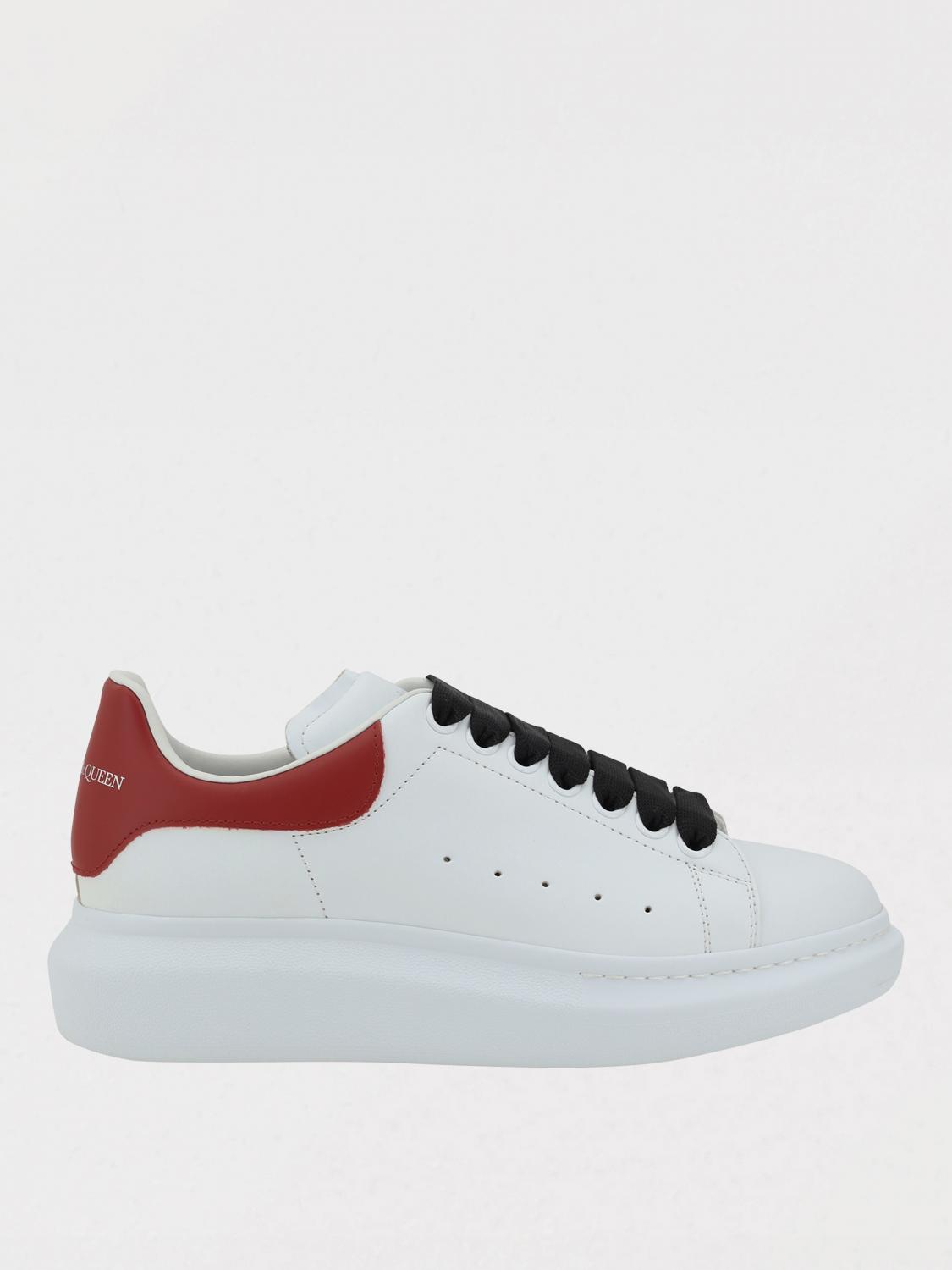 Alexander Mcqueen Leather Sneakers In Weiss