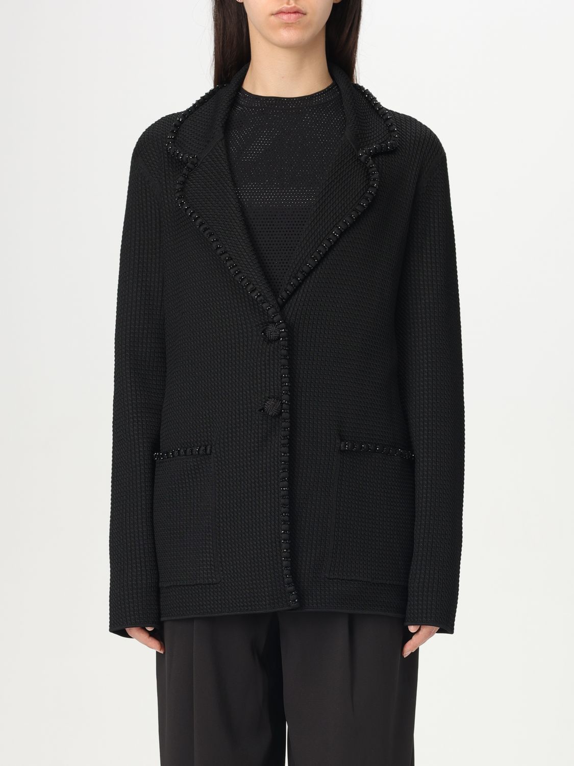 Shop Emporio Armani Blazer Woman Color Black