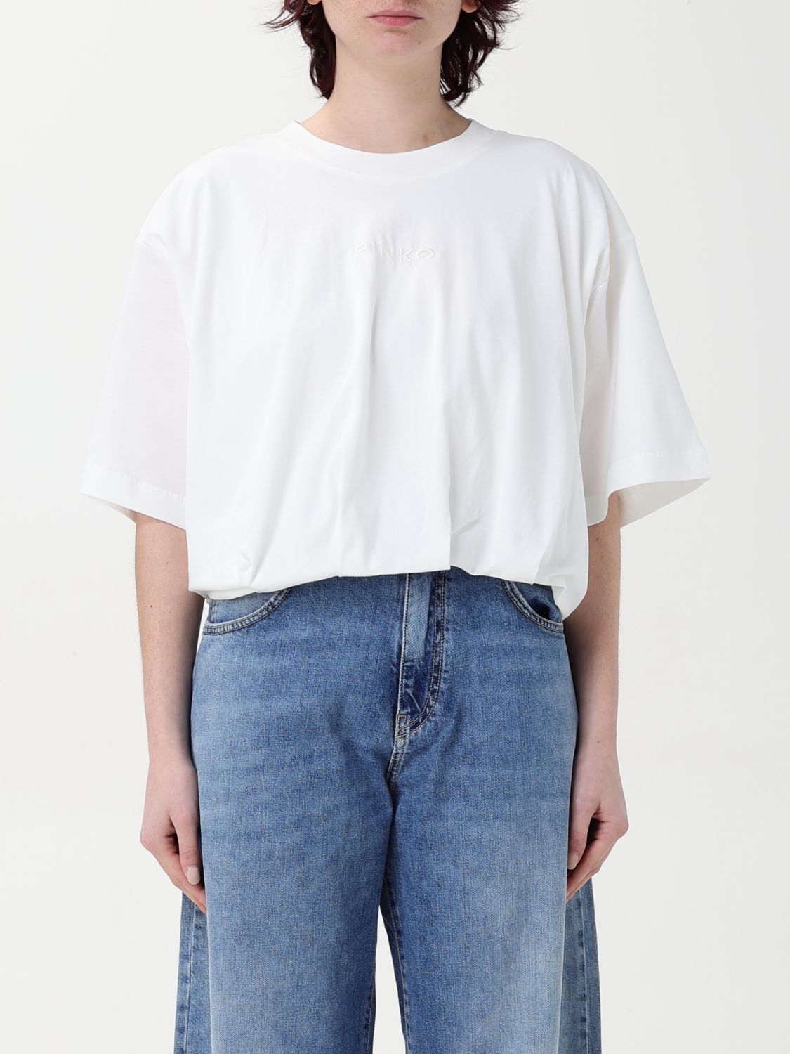 Shop Pinko T-shirt Woman Color White