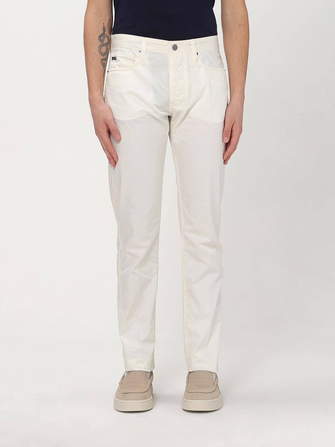Emporio Armani Jeans With Belt Loops In White