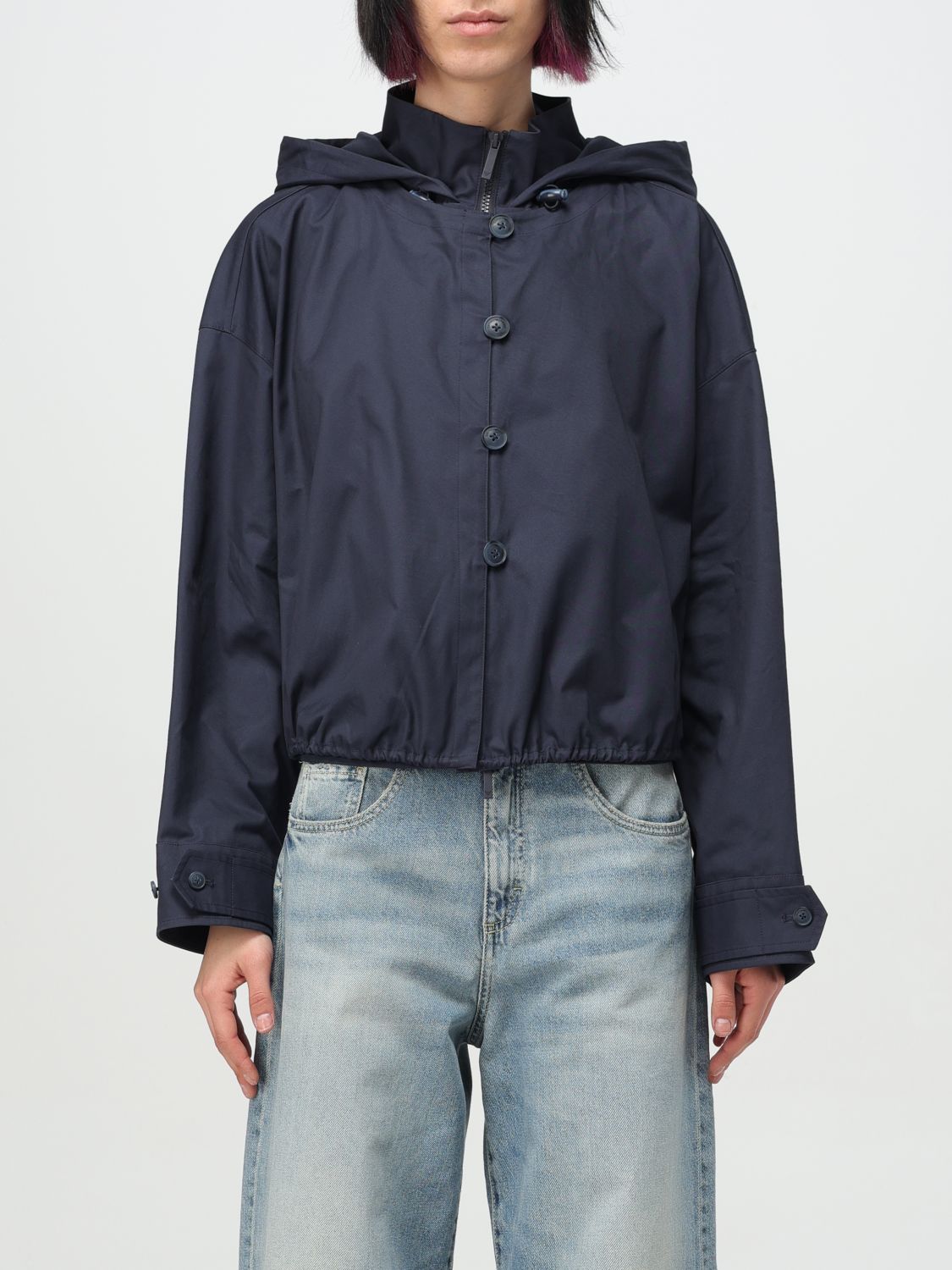 Shop Emporio Armani Jacket Woman Color Grey