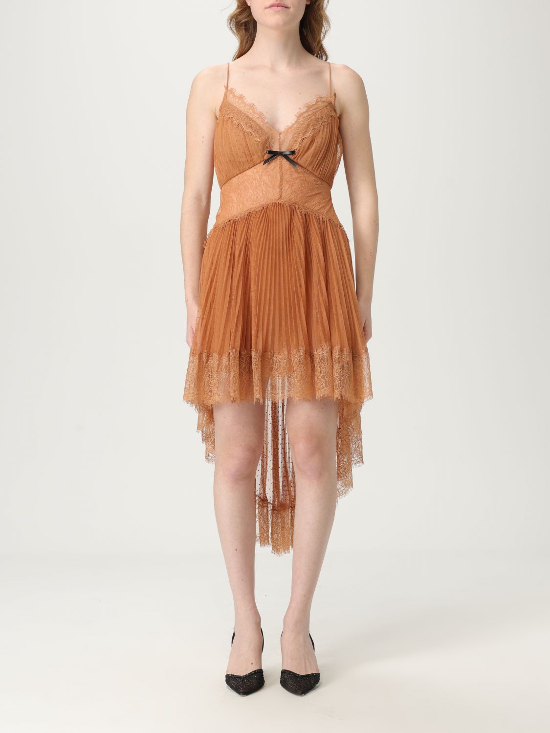 Self-portrait Self Portrait Tan Dot Mesh Mini Dress