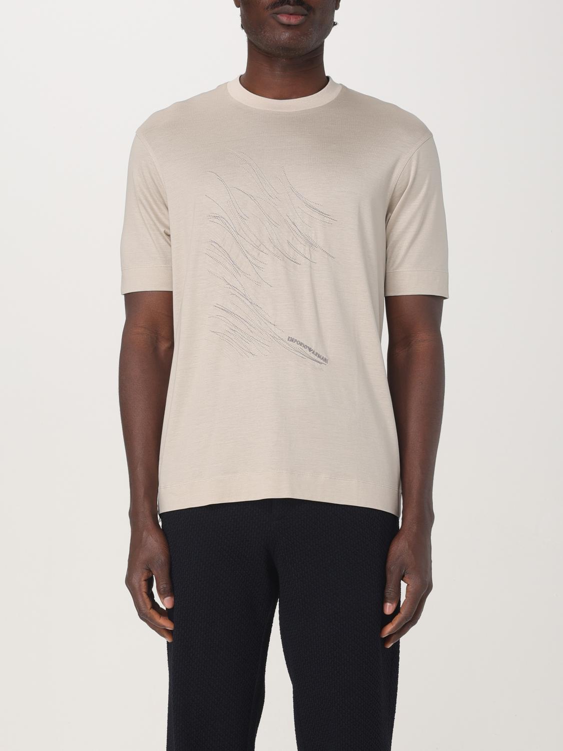 Emporio Armani T-shirt Men Color Silver In Silver