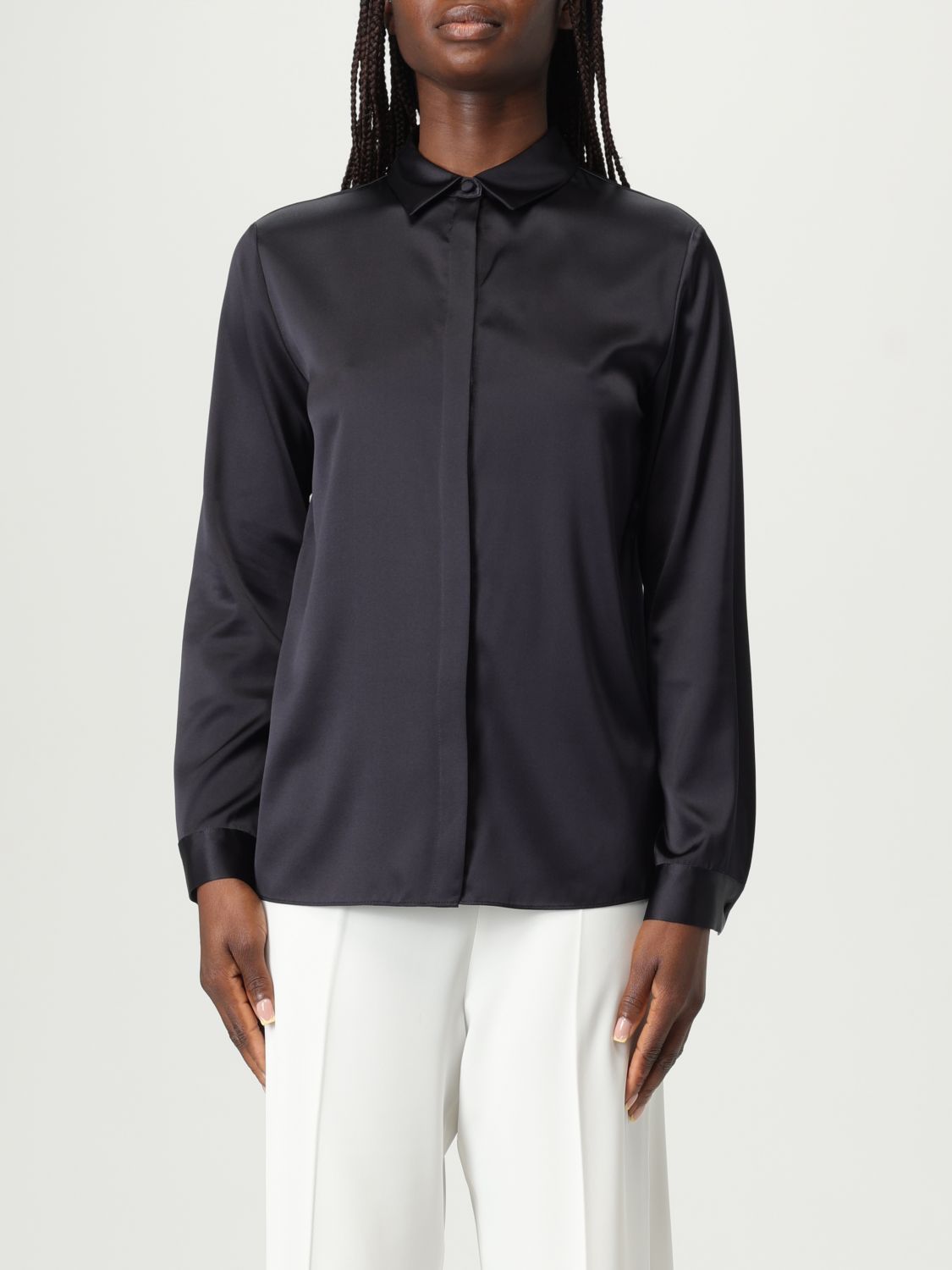 Shop Emporio Armani Shirt Woman Color Blue