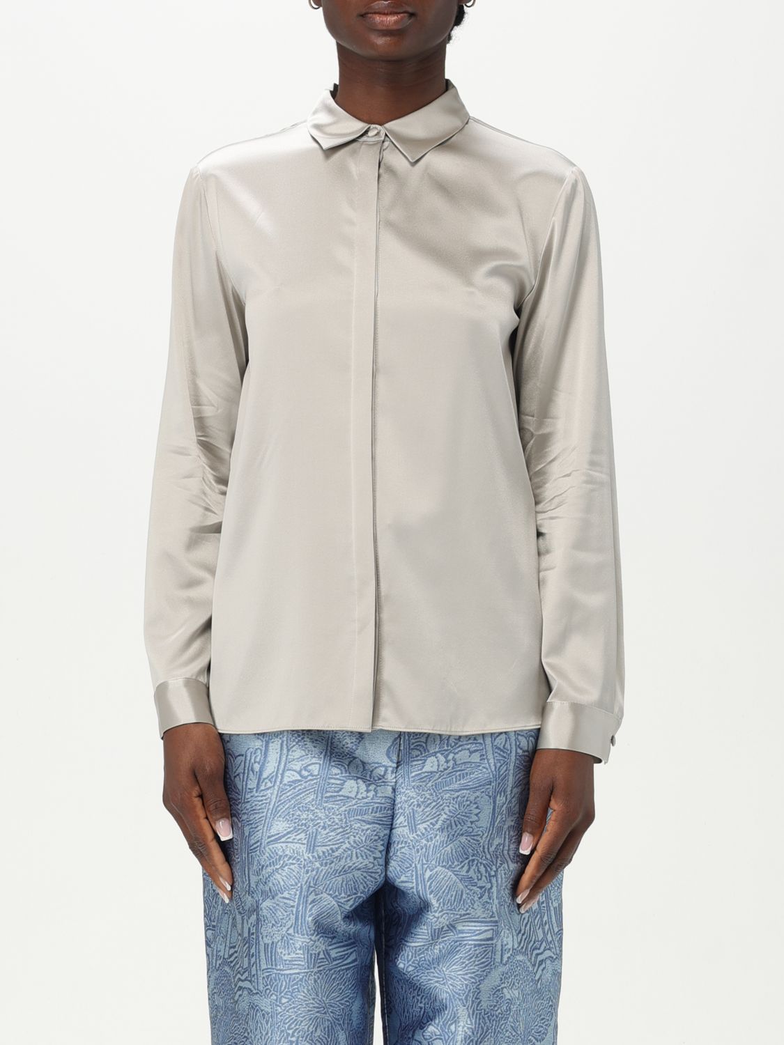 Shop Emporio Armani Shirt  Woman Color Grey