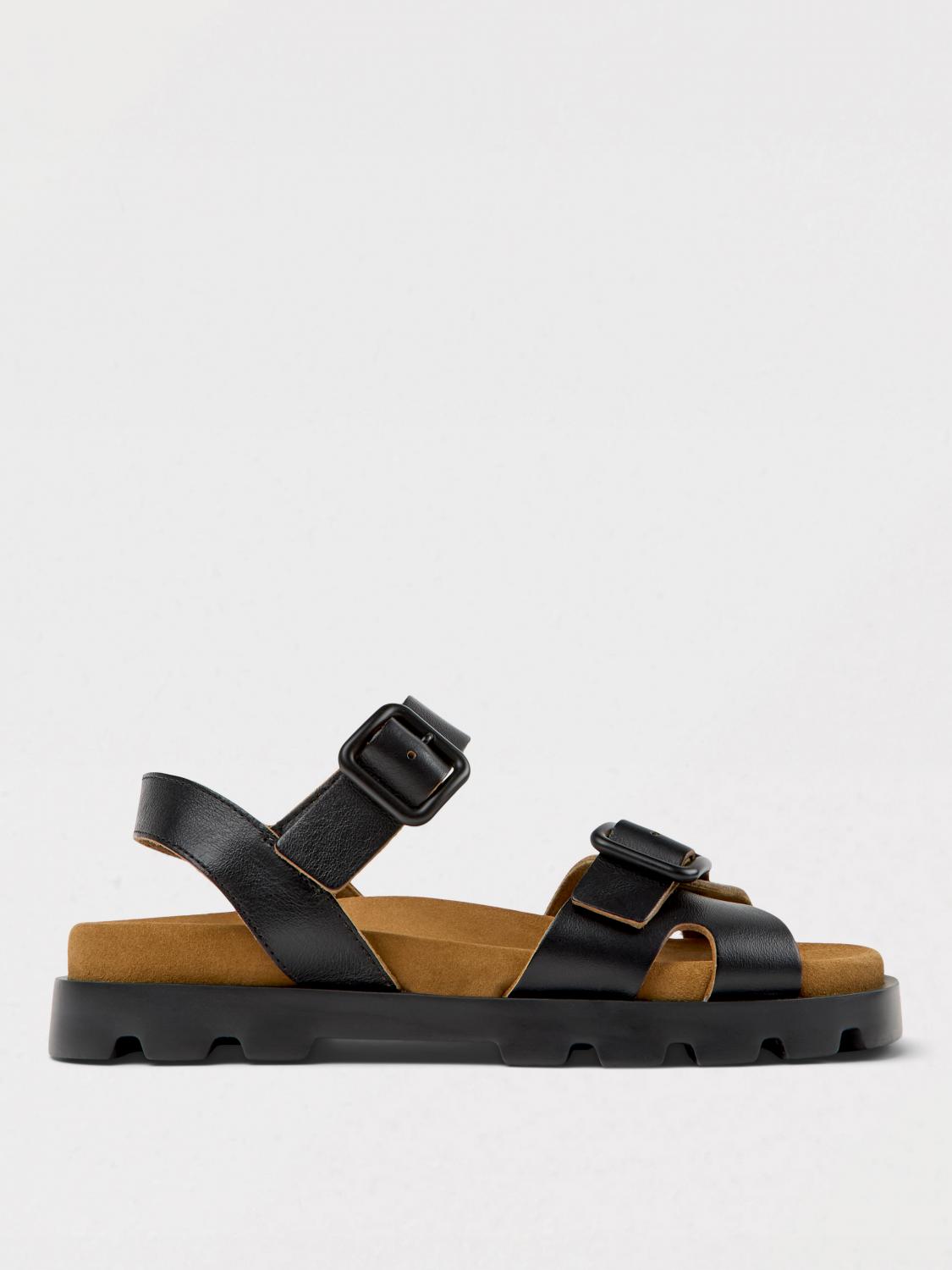 Camper Flat Sandals  Woman Color Black In Black