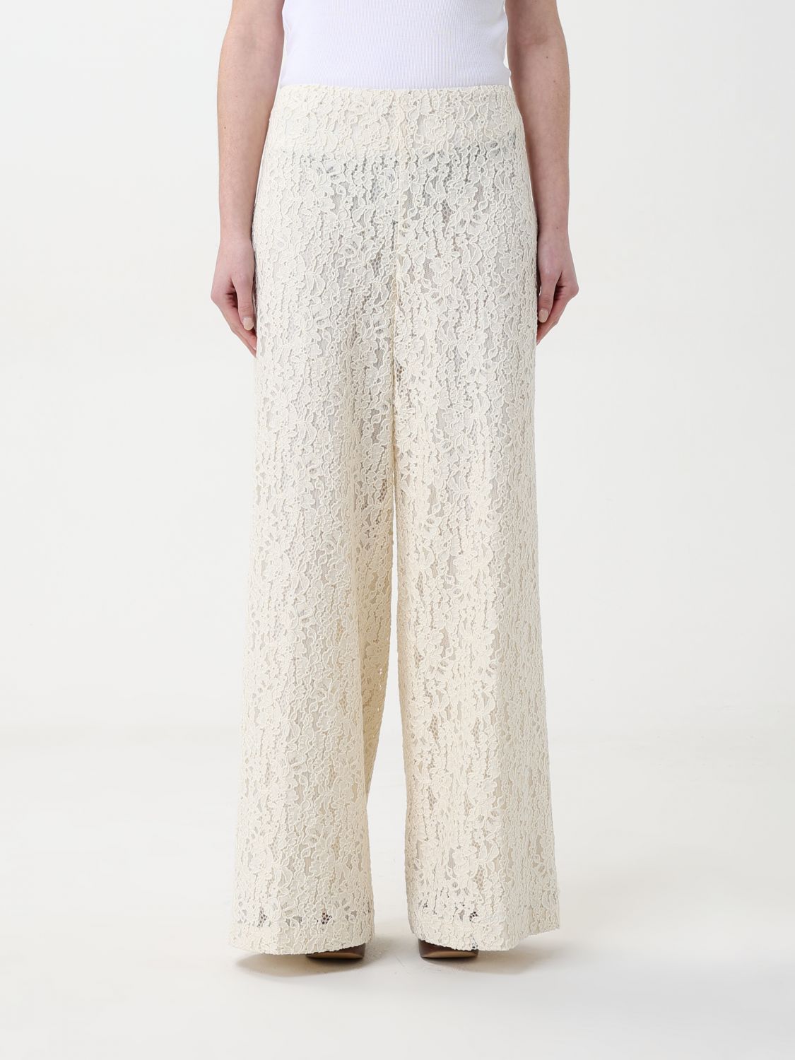Shop Twinset Pants Woman Color White